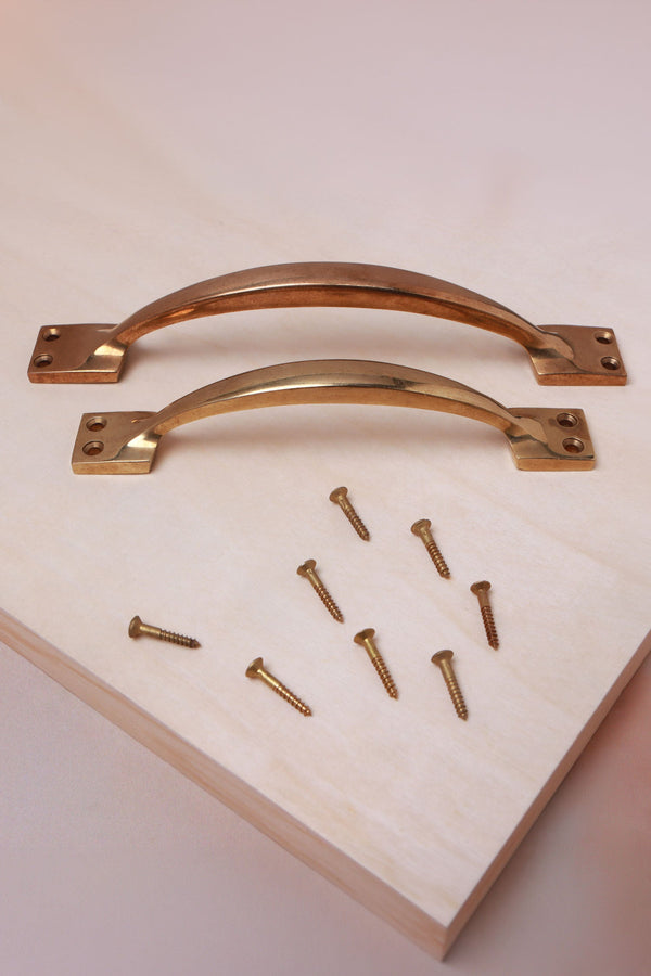 Cupboard Pull Handle, Aged Brass