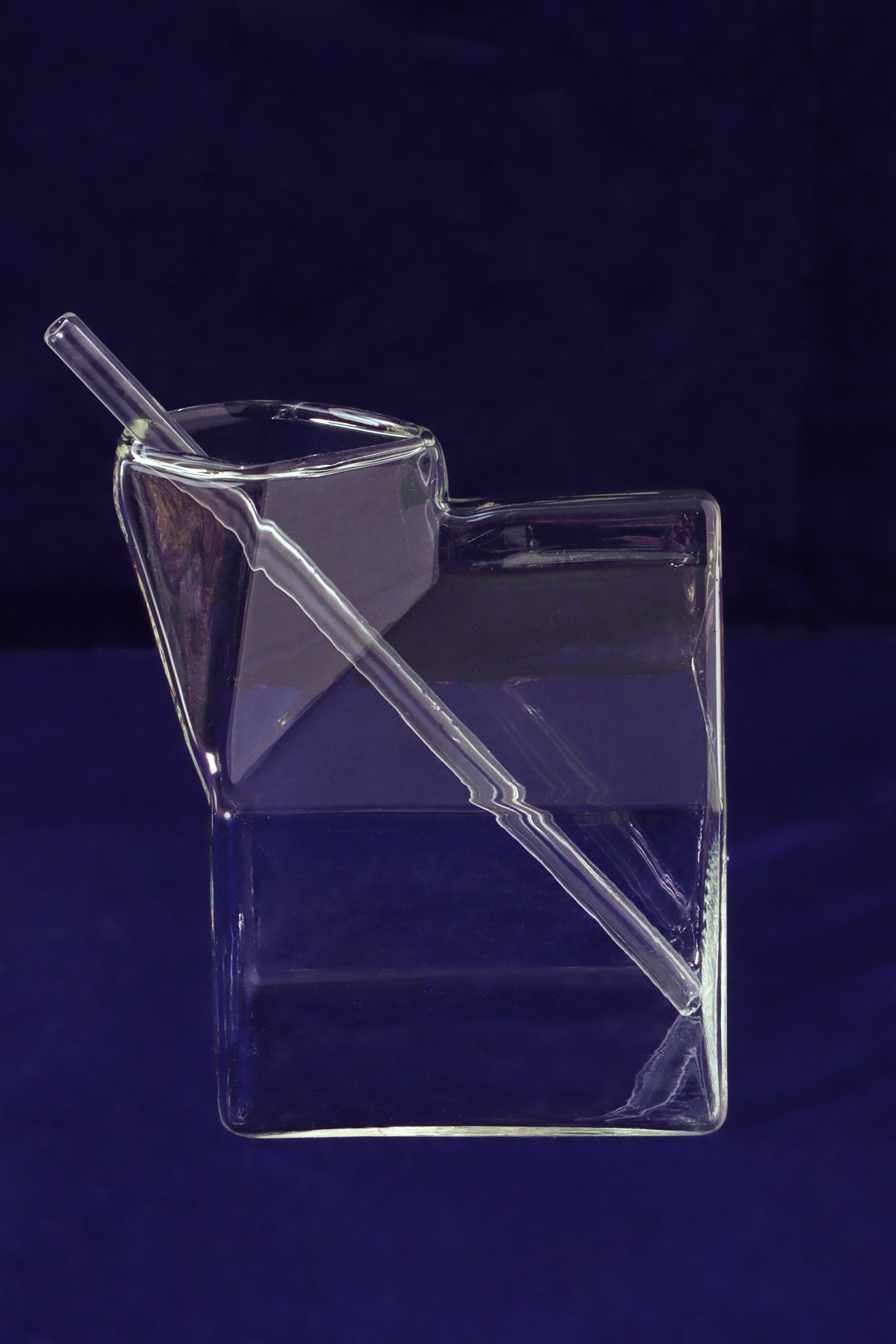 Amusing Milk Carton-Shaped Glass With Straw