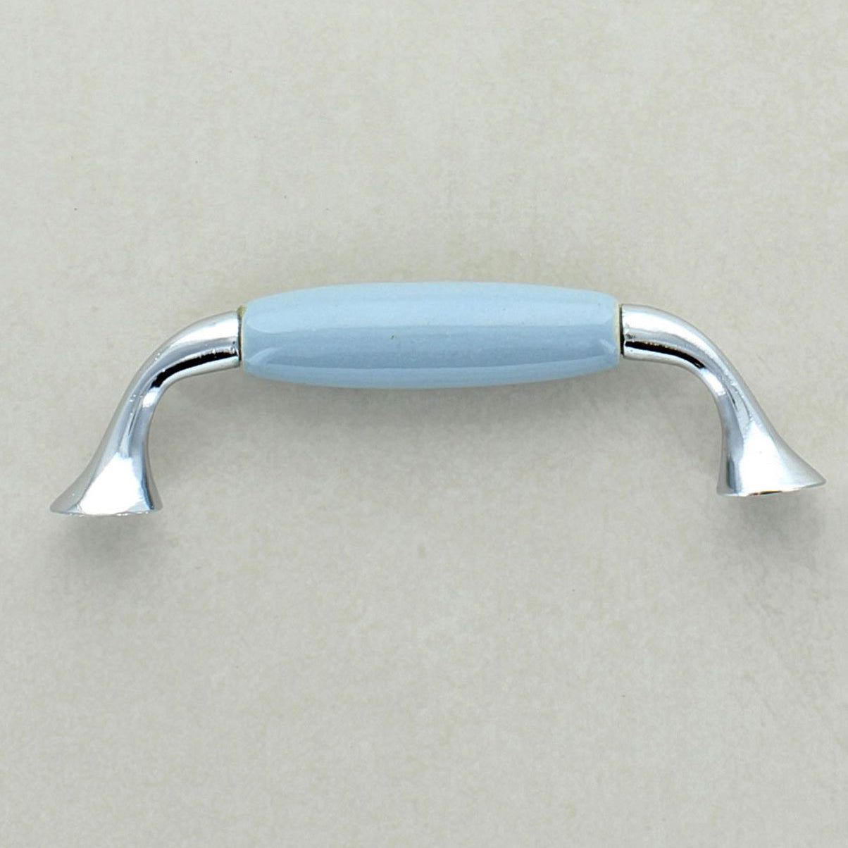 Quiet Living Selection Handcrafted and Hand-Painted Ceramic Pull Handle with Chrome