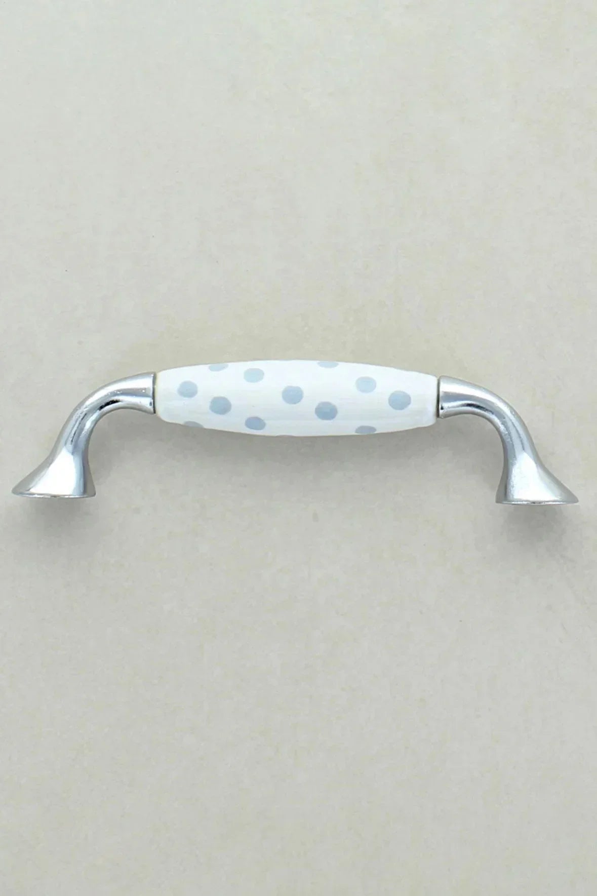 Grey Polka On White