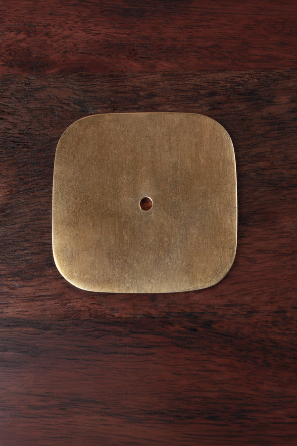 Rounded Square Backplate, Solid Brass