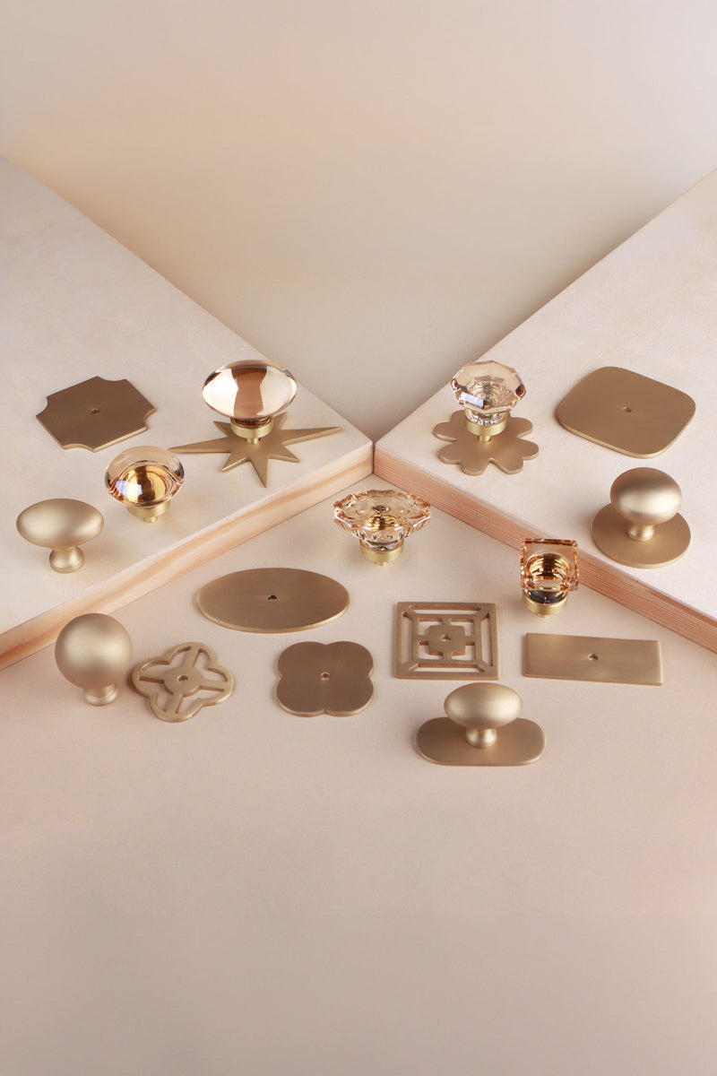 Solid Satin Brass Cabinet Knob