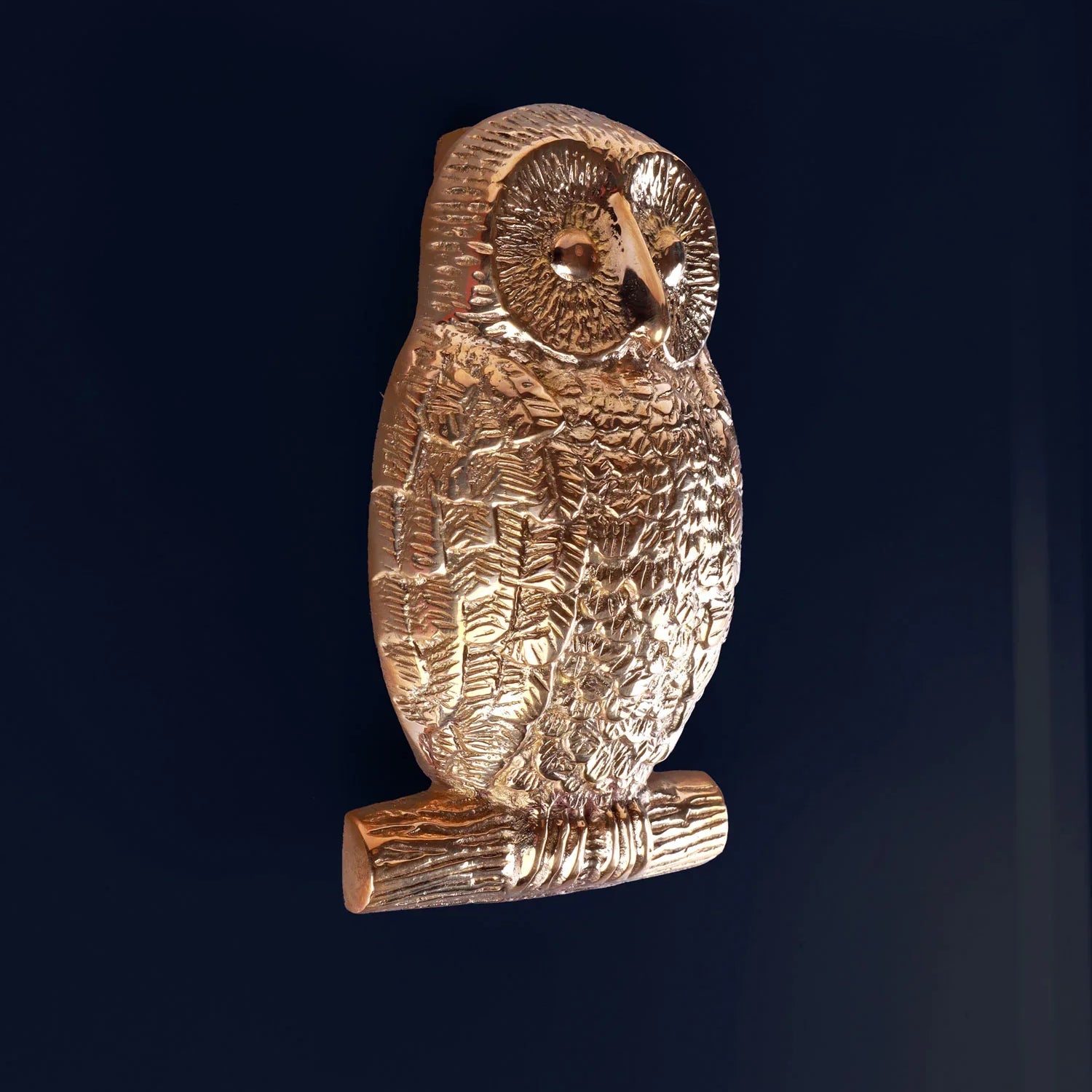 Golden Owl Polished Brass Door Knocker Elegant Front Door Hardware Fitting