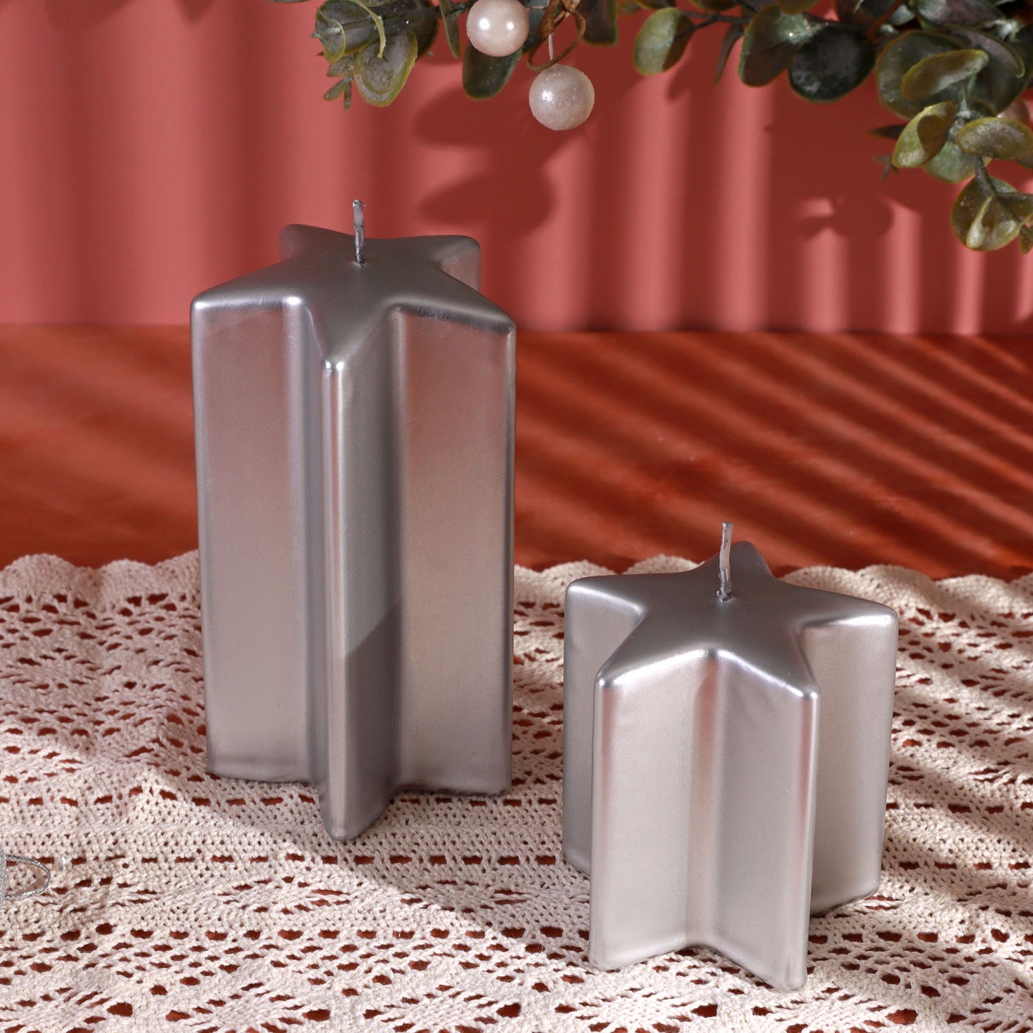 Twinkle Star Silver Candle Dazzling Decorative Centrepiece