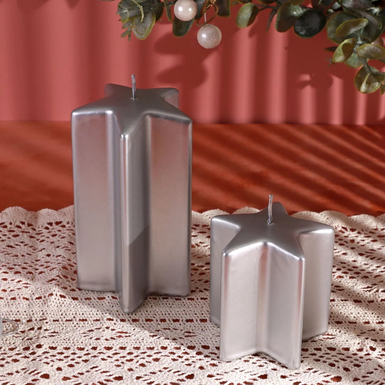 Twinkle Star Silver Candle Dazzling Decorative Centrepiece