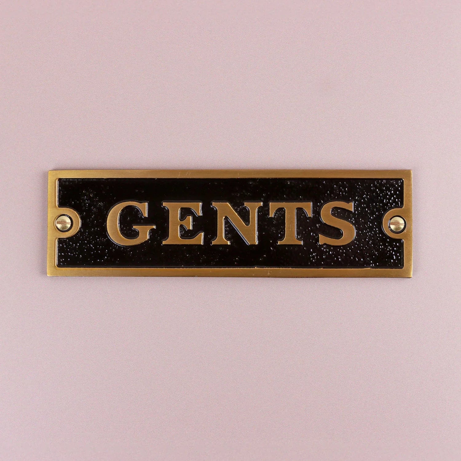 Premium Classic Pub Lacquered Black & Brass Door Sign Raised Letter Push, Pull, Private, Toilet, Ladies, or Gents Plaque for Indoor or Outdoor Display