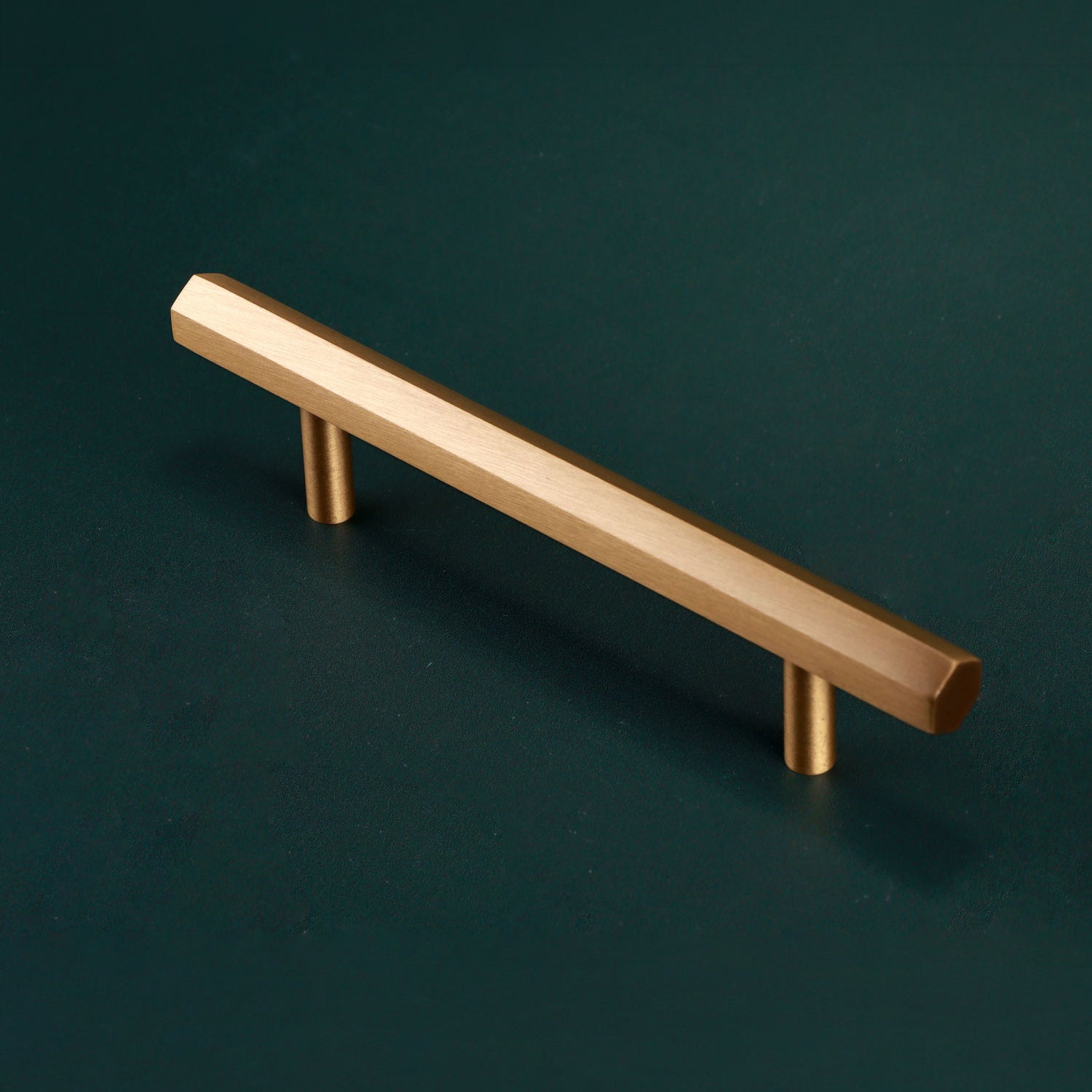 Belgravia Solid Brass Hexagonal Architectural Bar Pull Handle In Satin Brass Finish