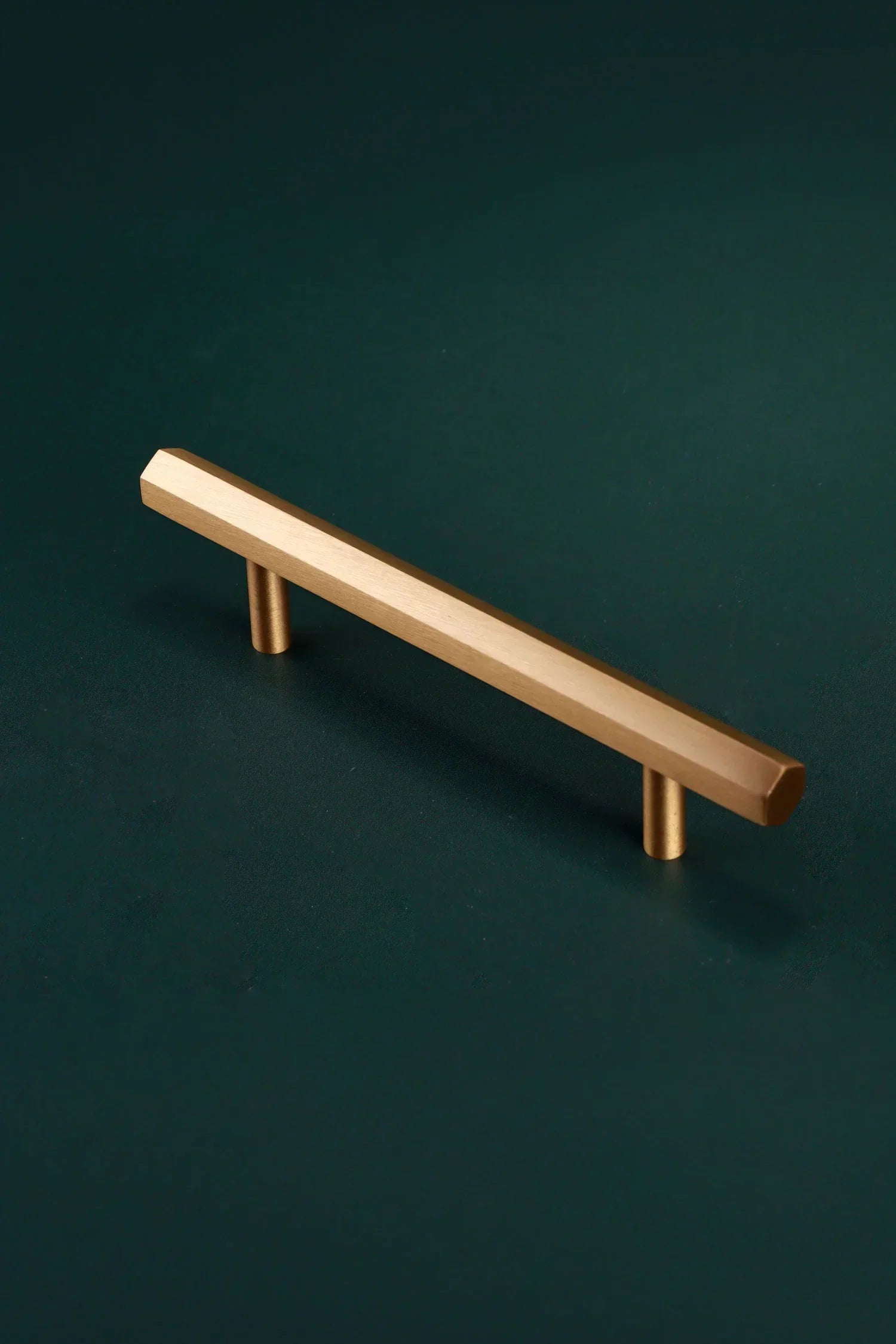 Belgravia Hexagonal Brass Bar Pull Handle in Satin Brass — view 7, G Decor