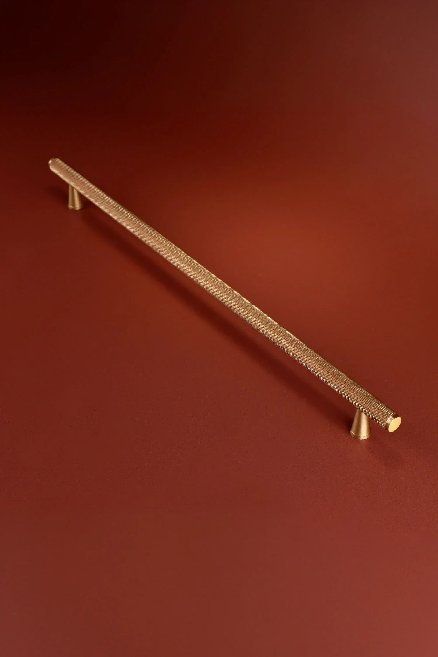 Chelsea Diamond-Knurled Bar Pull, Satin Brass — view 9, G Decor
