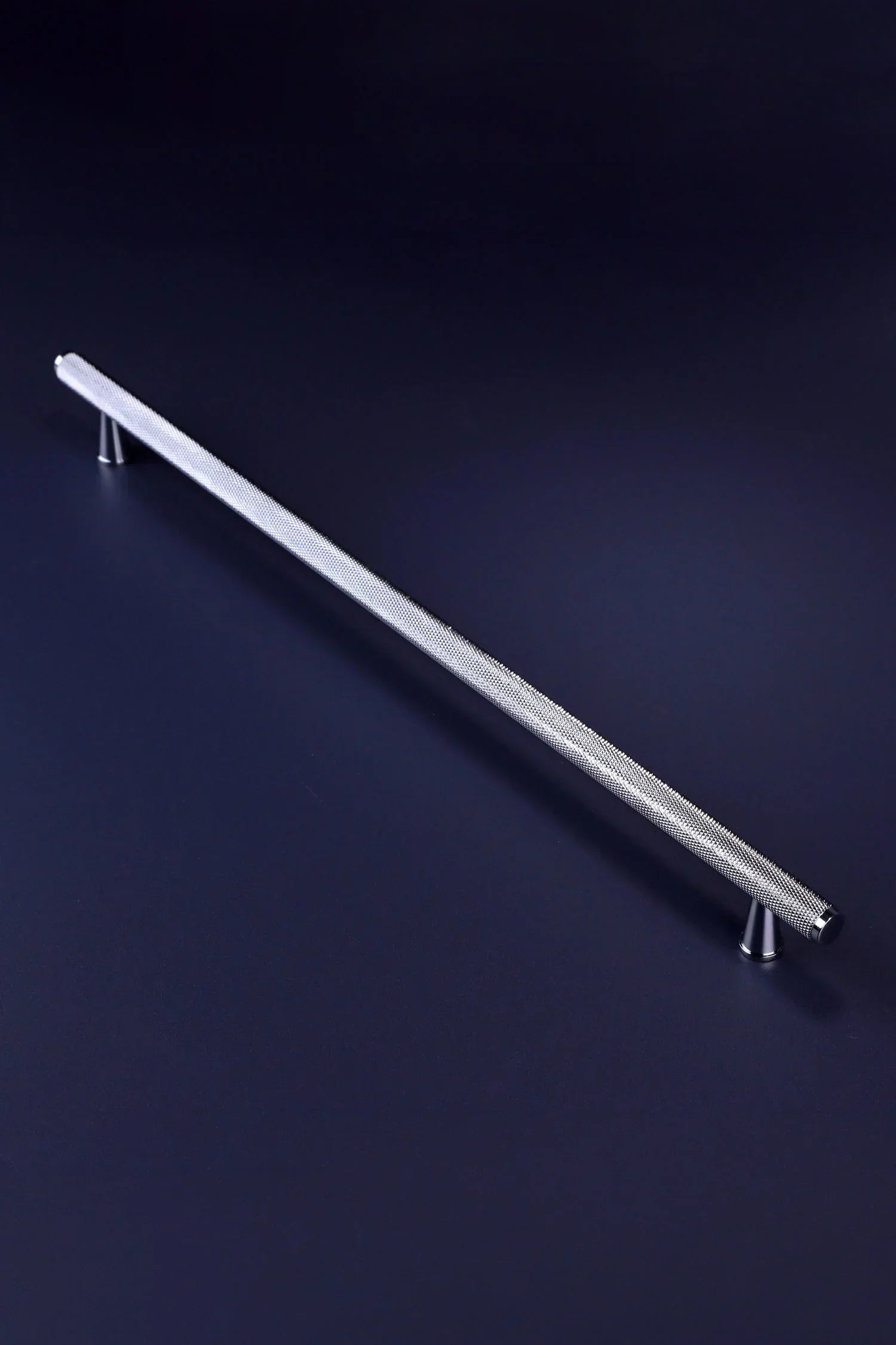 Chelsea Diamond-Knurled Brass Bar Pull Handle in Polished Chrome — view 9, G Decor
