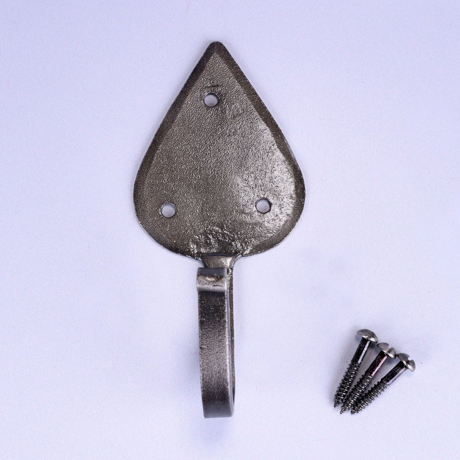 Traditional Teardrop Forged Wall Coat Hook Black, Beeswax or Pewter Finish