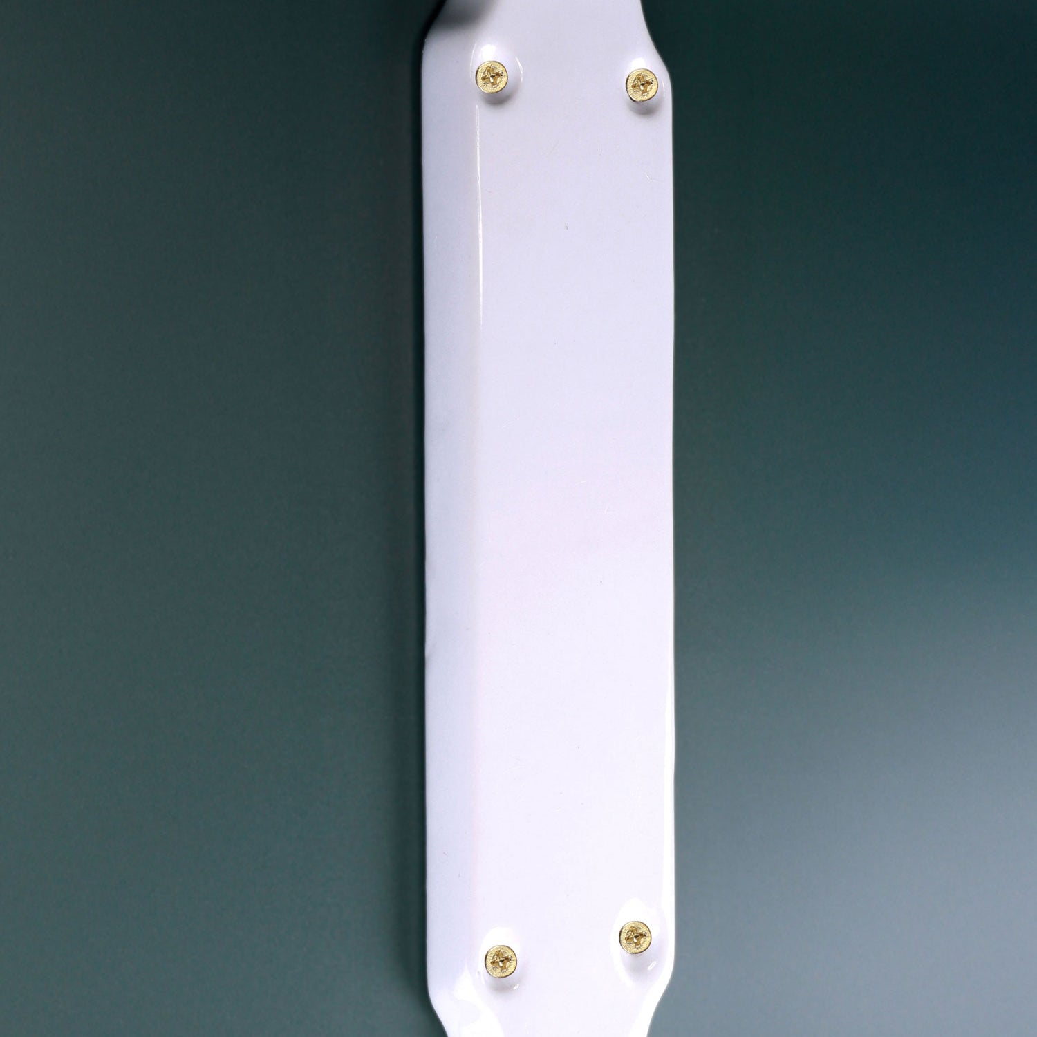 Classic White Ceramic Door Finger Plate Traditional Push Plate with Brass Fixings
