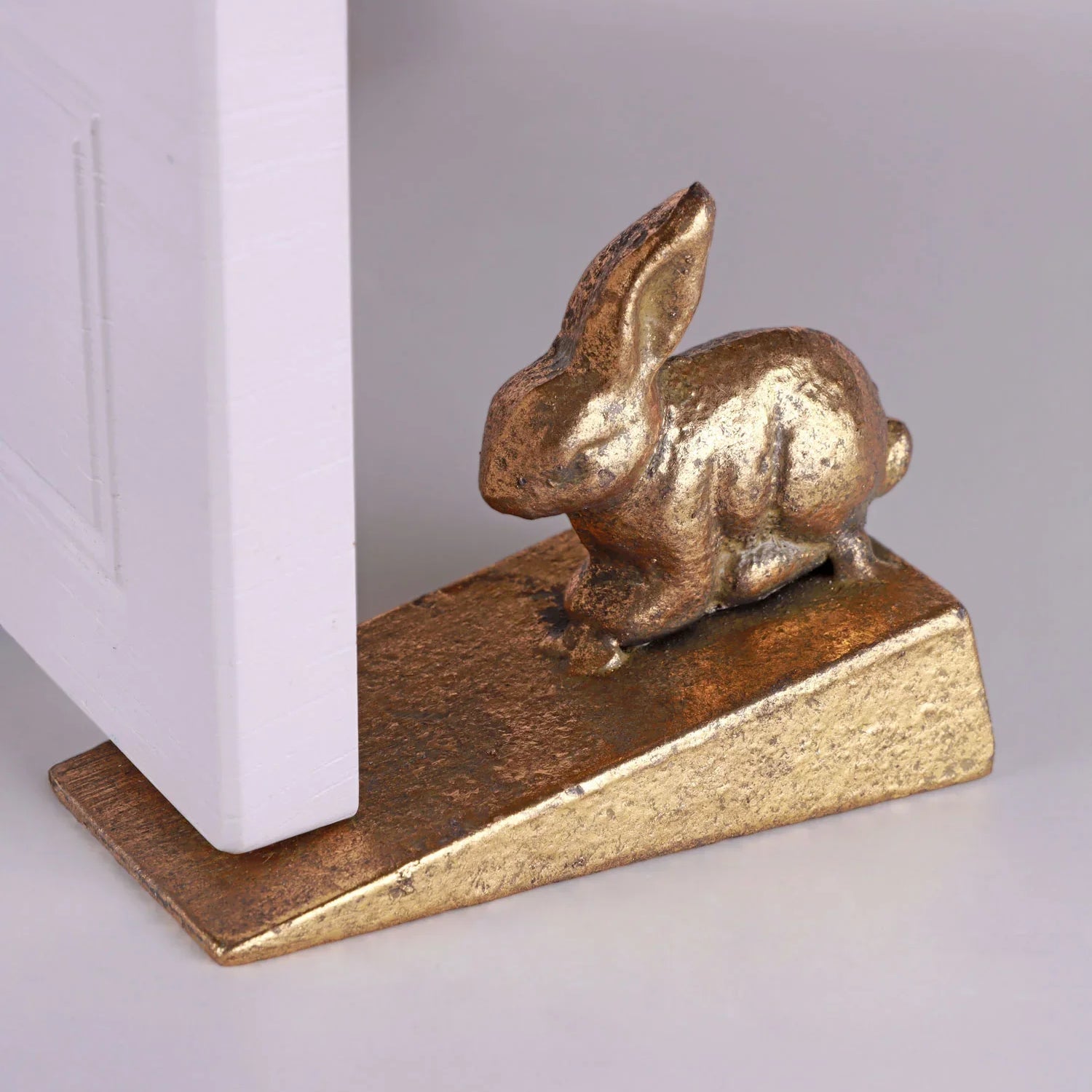 Sturdy Antique Gold Bunny Door Stopper Decorative Rabbit Door Wedge