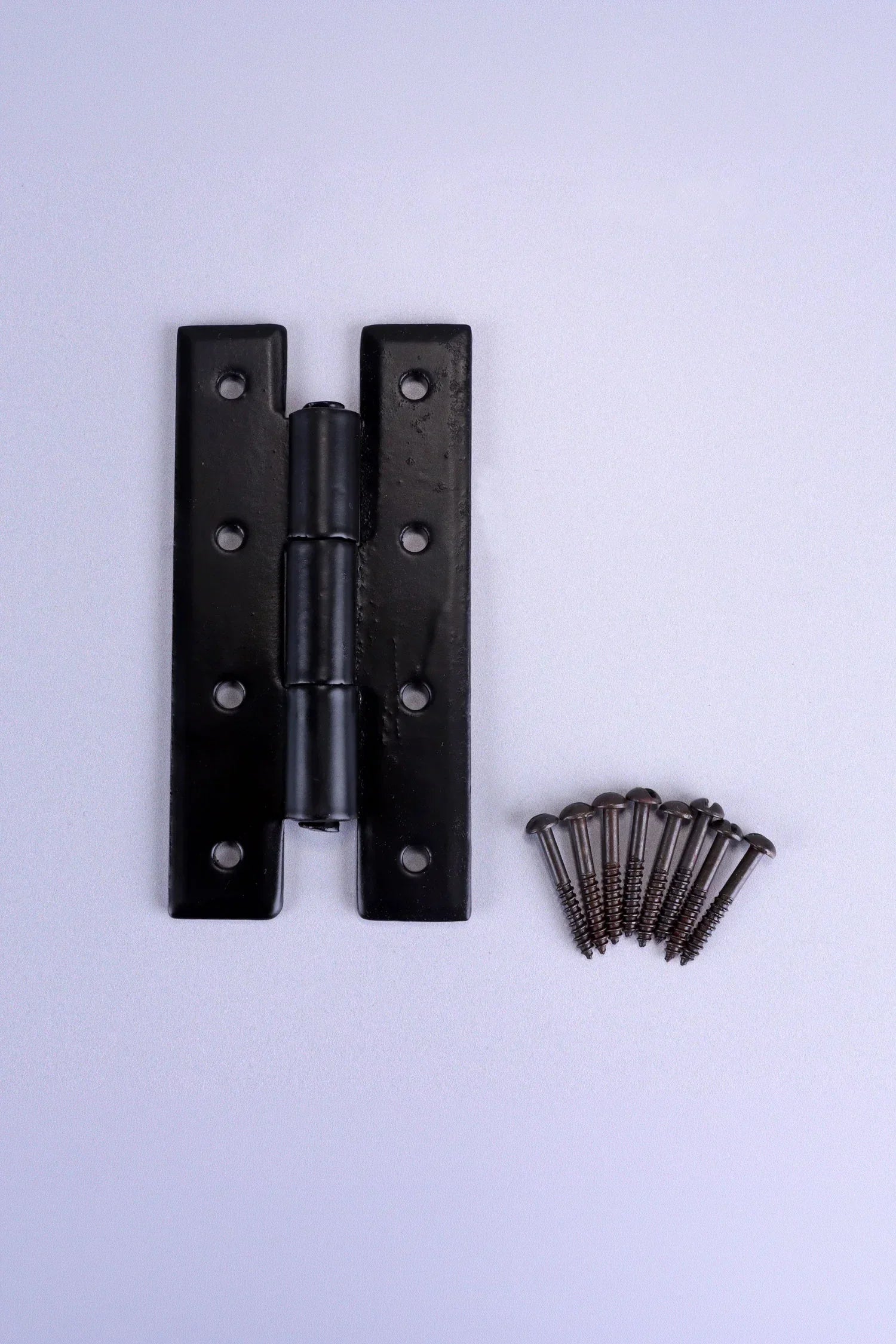 Pair of Hand-Forged Iron H Hinges, Black — alternate view, G Decor