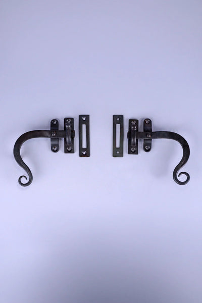Hand-Forged Monkey Tail Window Fastener in Beeswax Finish