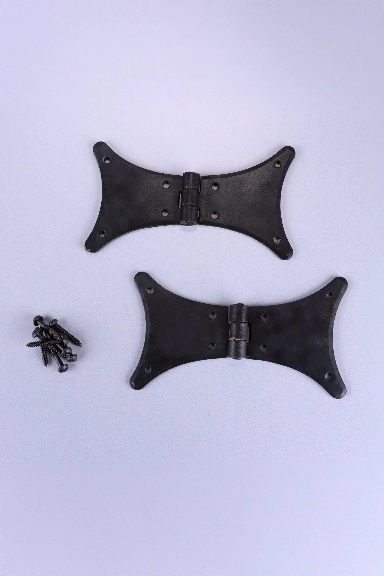 Pair of Hand-Forged Iron Butterfly Hinges, Beeswax — alternate view, G Decor