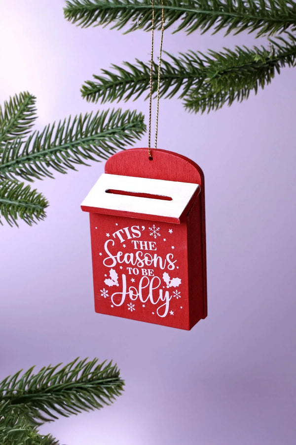Wooden Post Box Christmas Secret Note and Gift Holder Tree Decoration