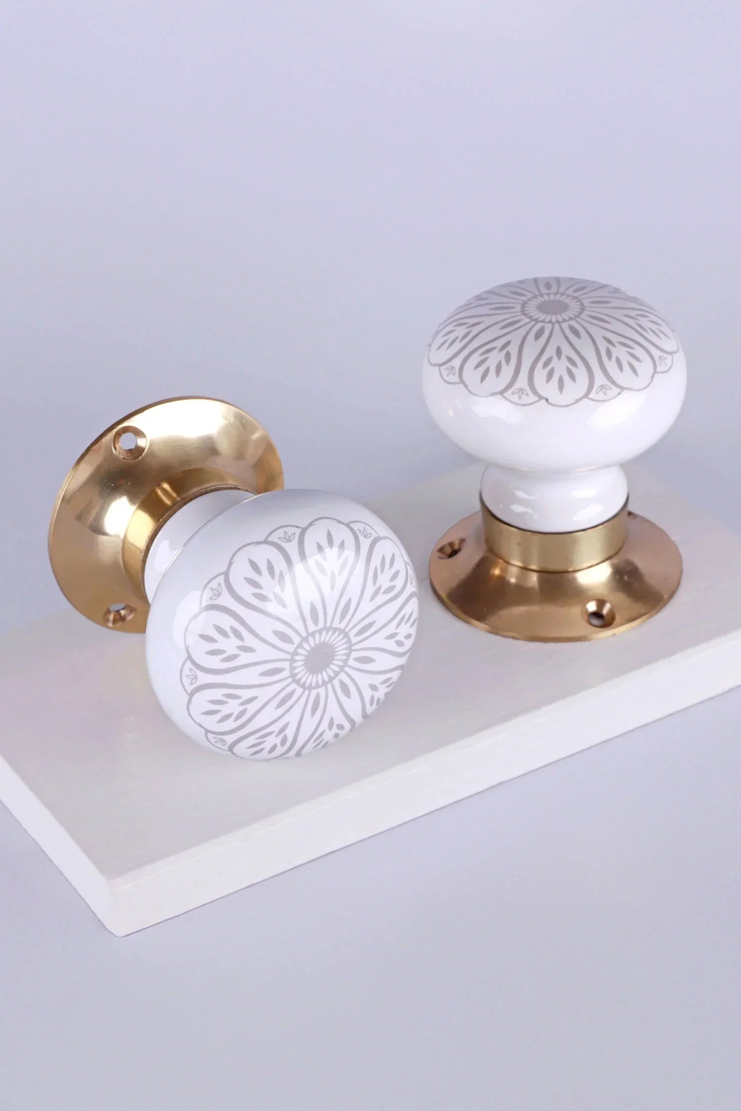 Success Porcelain Mortice Door Knobs with Brass Base — G Decor