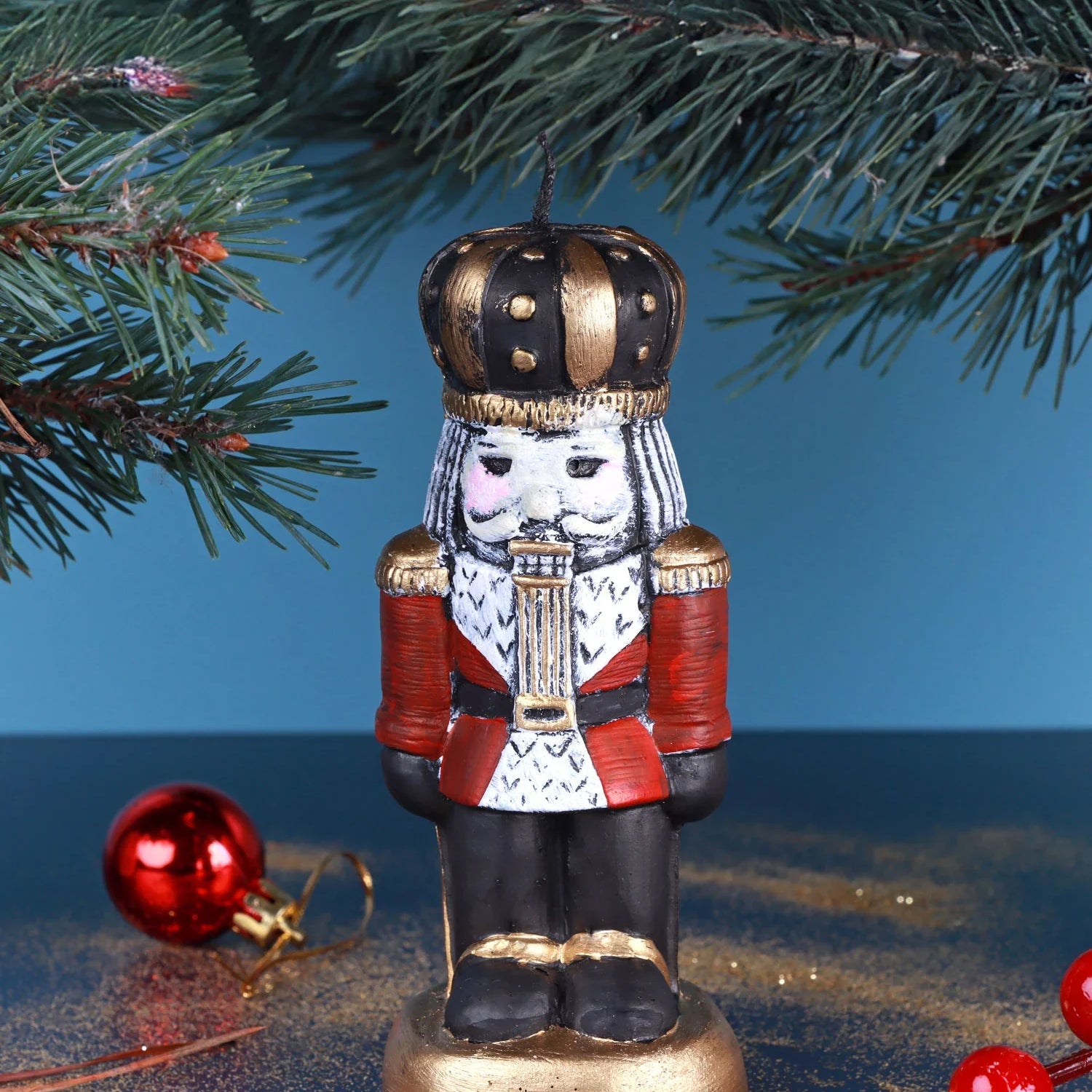 Nutcracker Hand-Painted Decorative Candle Royal Guard Festive Christmas Wax Ornament