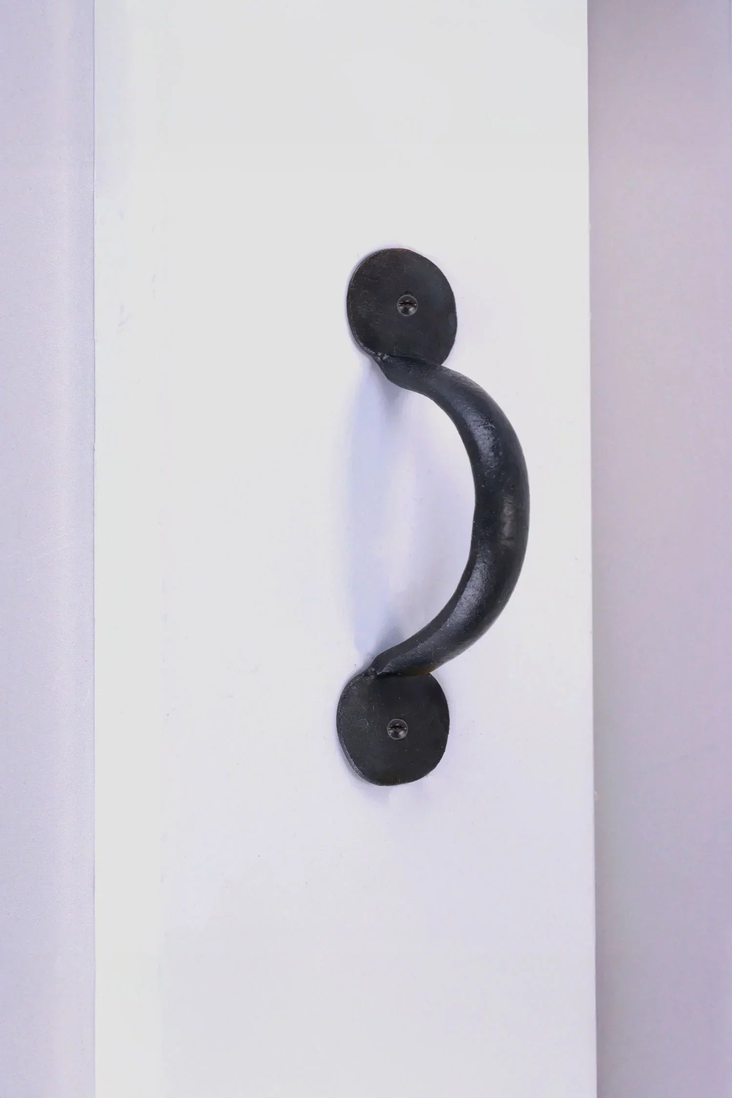 Coinbase Hand-Forged Iron Pull Handle in Beeswax — lifestyle view, G Decor