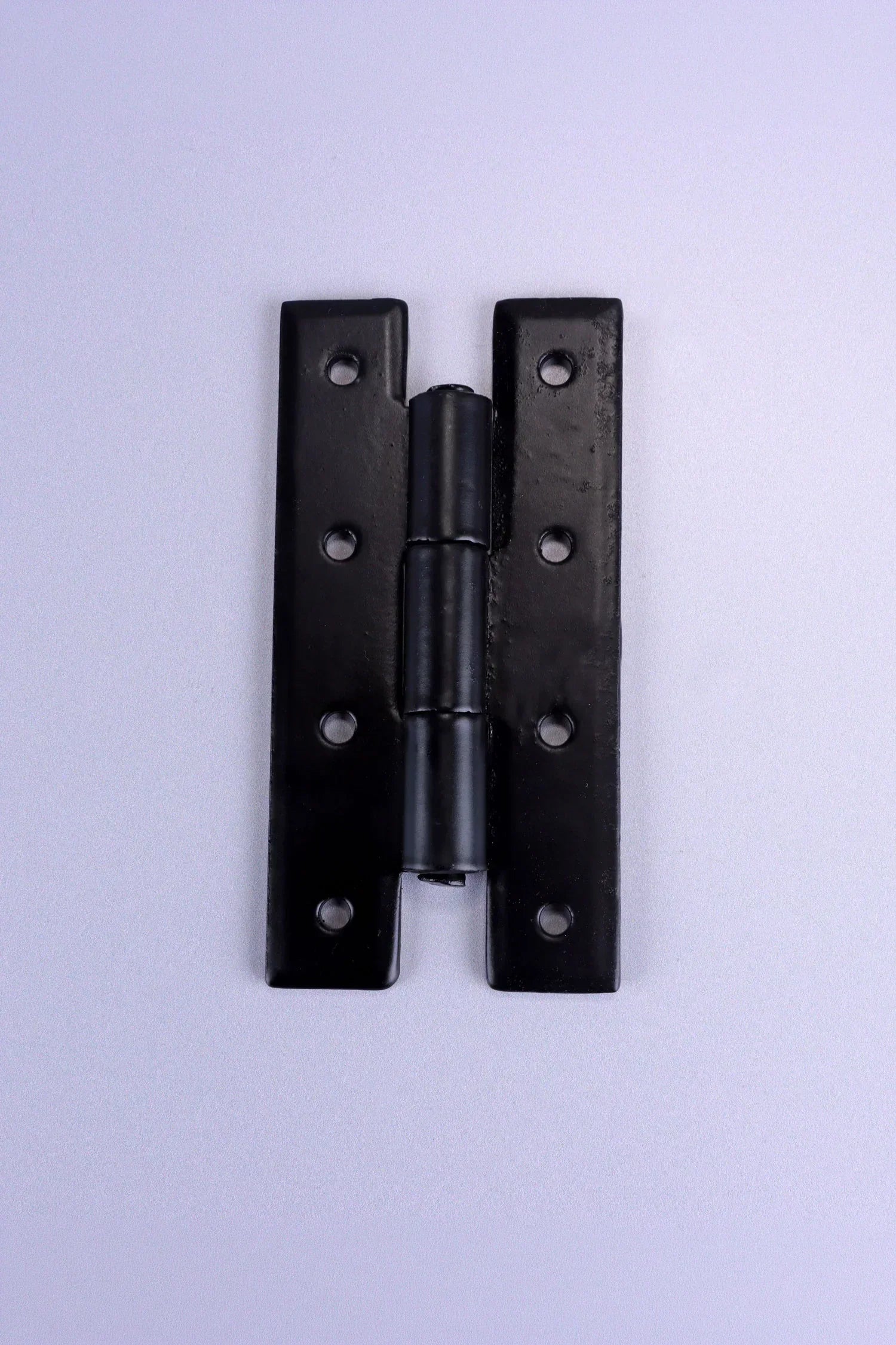 Pair of Hand-Forged Iron H Hinges, Black — view 5, G Decor