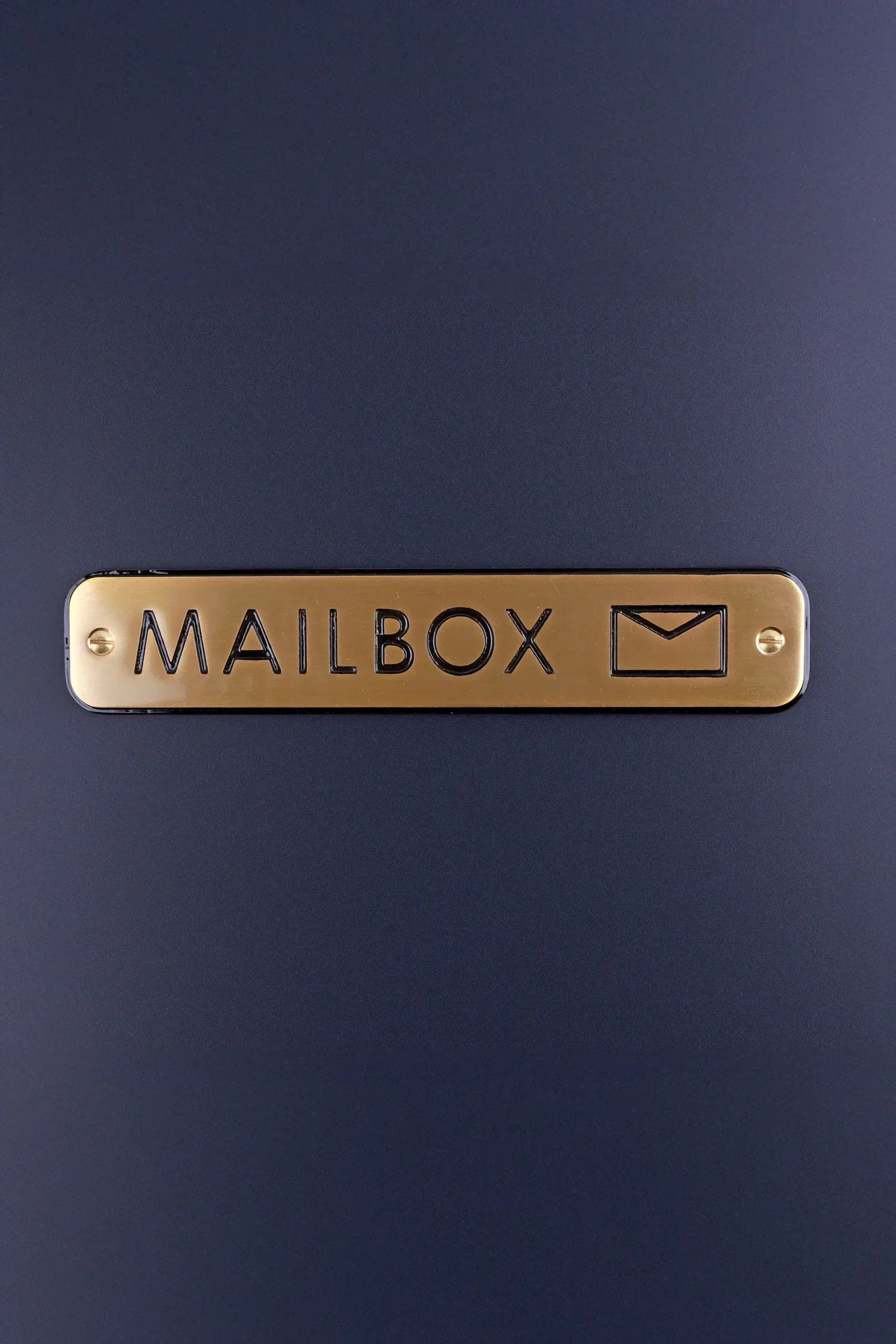 Polished Brass Engraved Door Sign for Beware of the Dog or Mailbox — close-up view, G Decor