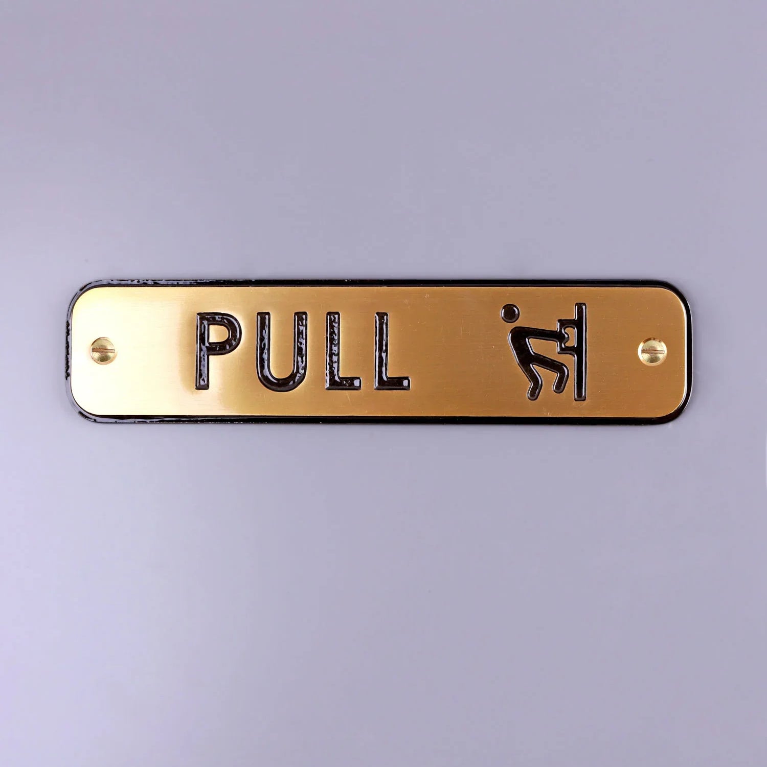Premium Lacquered Polished Brass Door Sign Engraved Push, Pull, Exit, or Office Plaque for Indoor or Outdoor Display