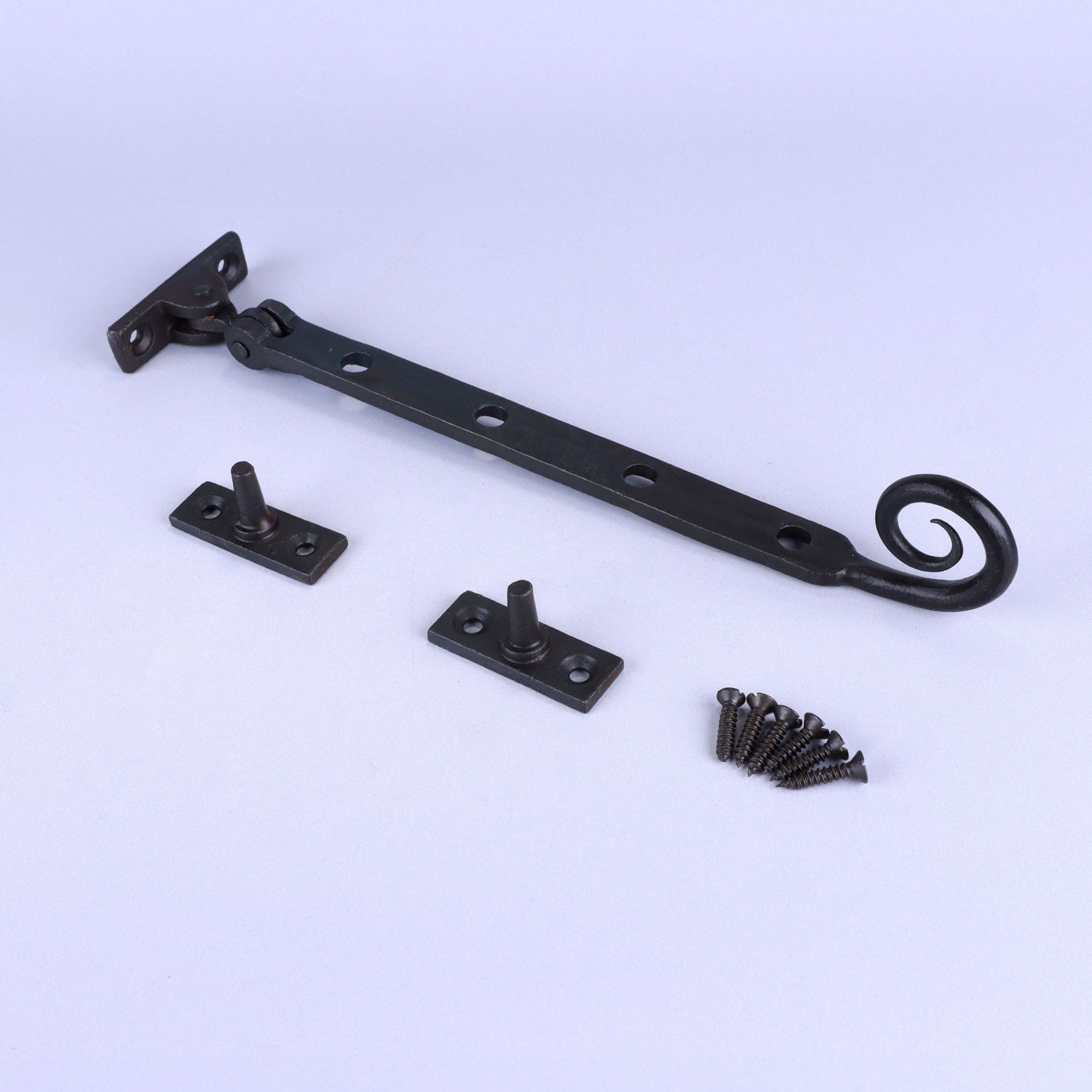 Hand Forged Monkey Tail Window Stay Beeswax Finish Adjustable Casement Stay