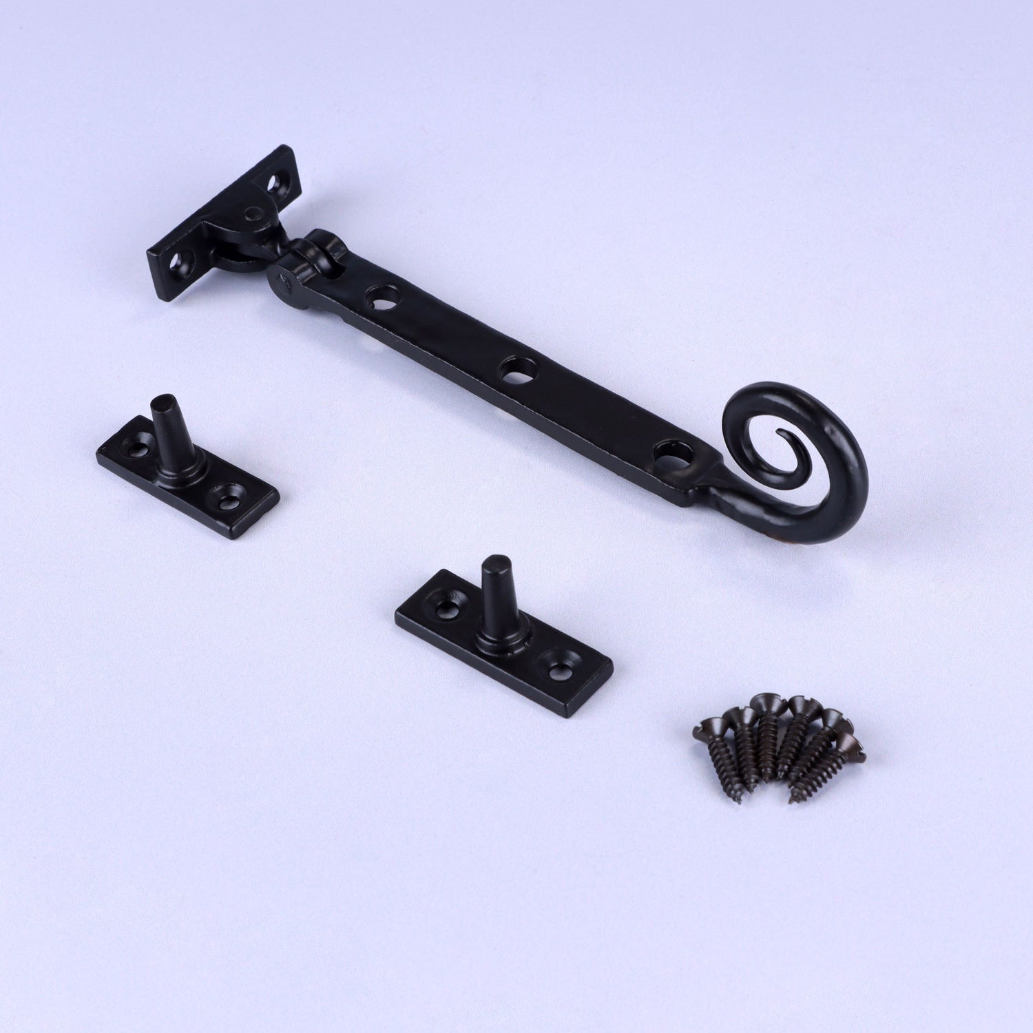 Hand Forged Monkey Tail Window Stay Traditional Black Finish Adjustable Casement Stay