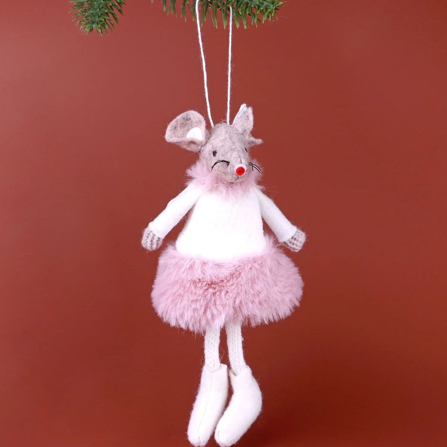 All Fashion Mice Besties Hanging Christmas Ornaments Fluffy Outfit Felt Decorations