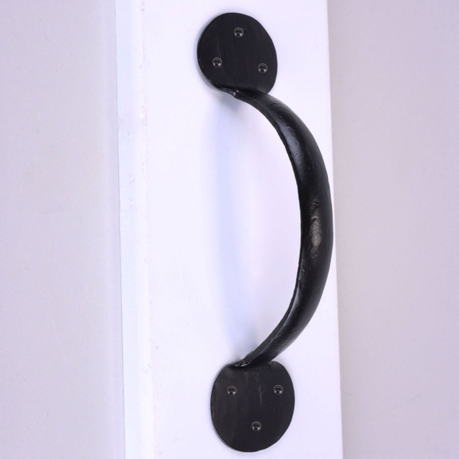 4", 6" or 8" Hand Forged Coinbase Iron Pull Handle Traditional Black Finish