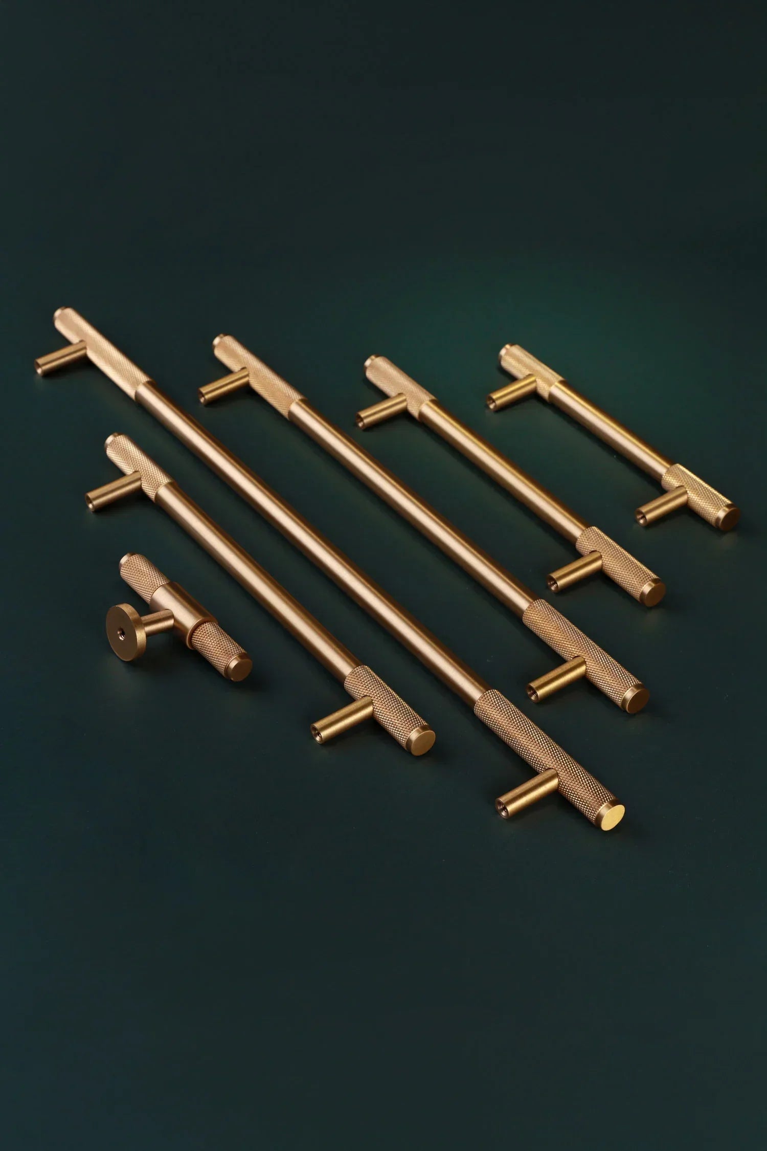 Mayfair Knurled Brass Bar Pull, Satin Brass — view 5, G Decor