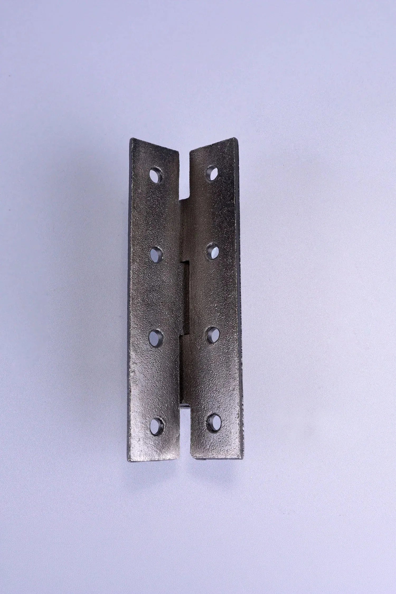Pair of Hand-Forged Iron H Hinges, Pewter — close-up view, G Decor