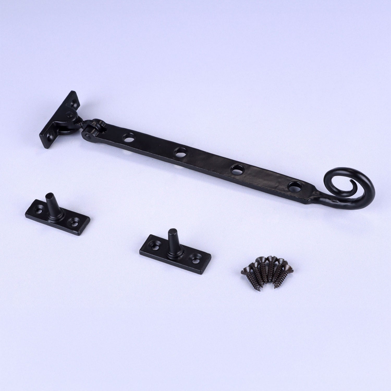 Hand Forged Monkey Tail Window Stay Traditional Black Finish Adjustable Casement Stay