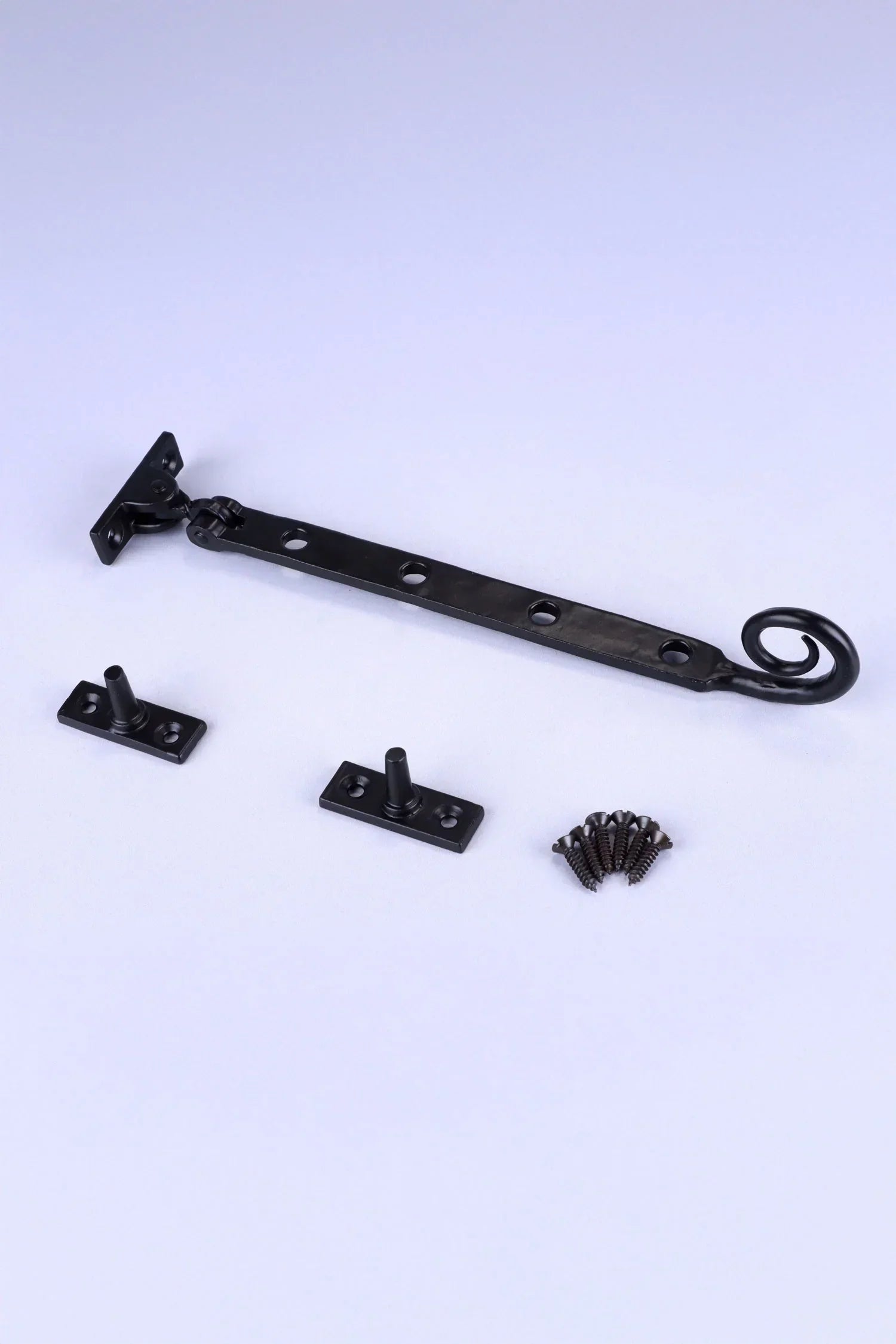Hand-Forged Monkey Tail Window Stay, Black — view 5, G Decor