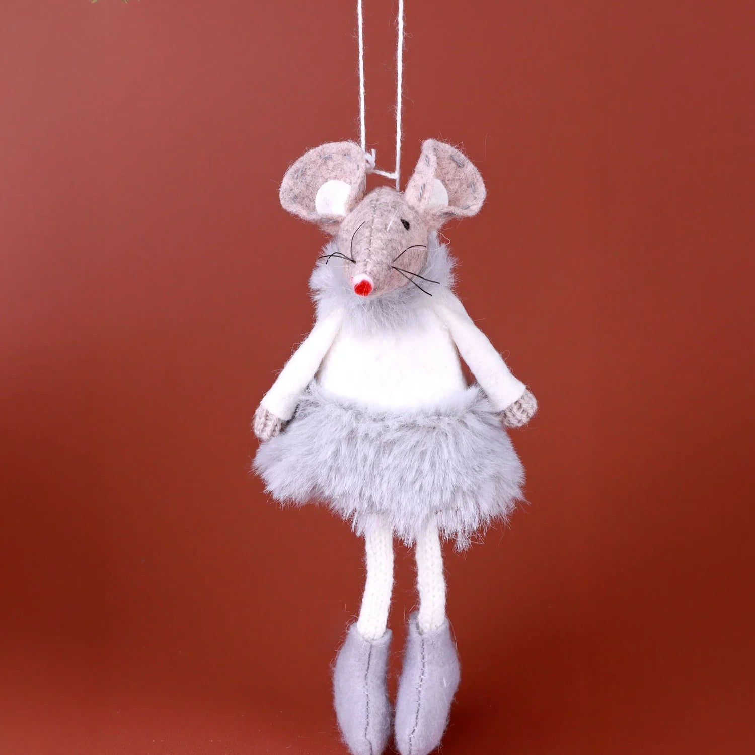 All Fashion Mice Besties Hanging Christmas Ornaments Fluffy Outfit Felt Decorations