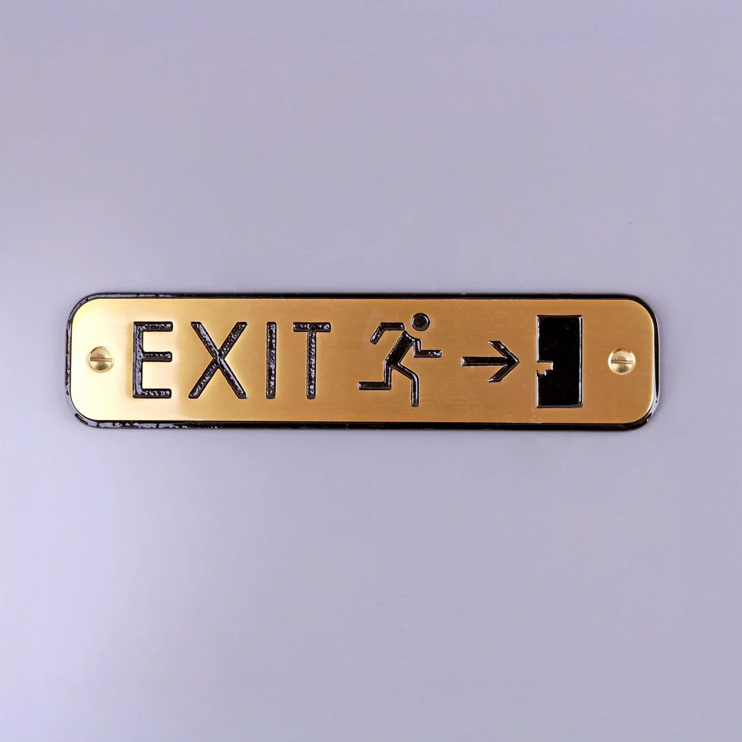 Premium Lacquered Polished Brass Door Sign Engraved Push, Pull, Exit, or Office Plaque for Indoor or Outdoor Display
