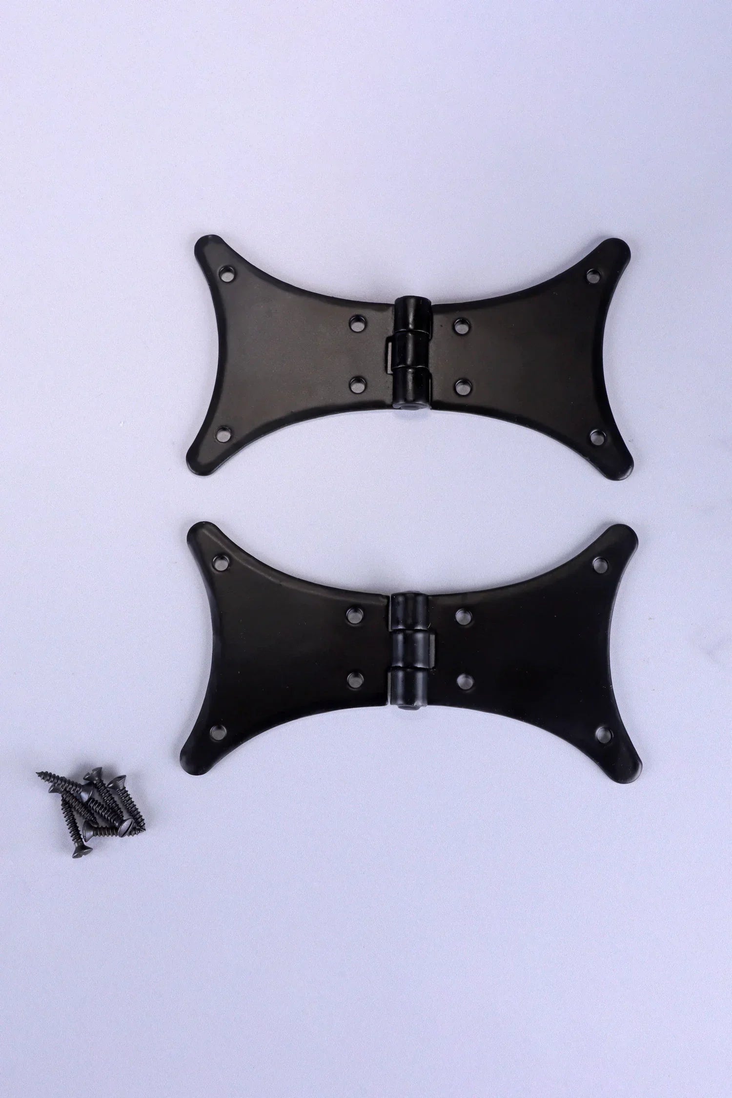 Pair of Hand-Forged Iron Butterfly Hinges, Black — alternate view, G Decor