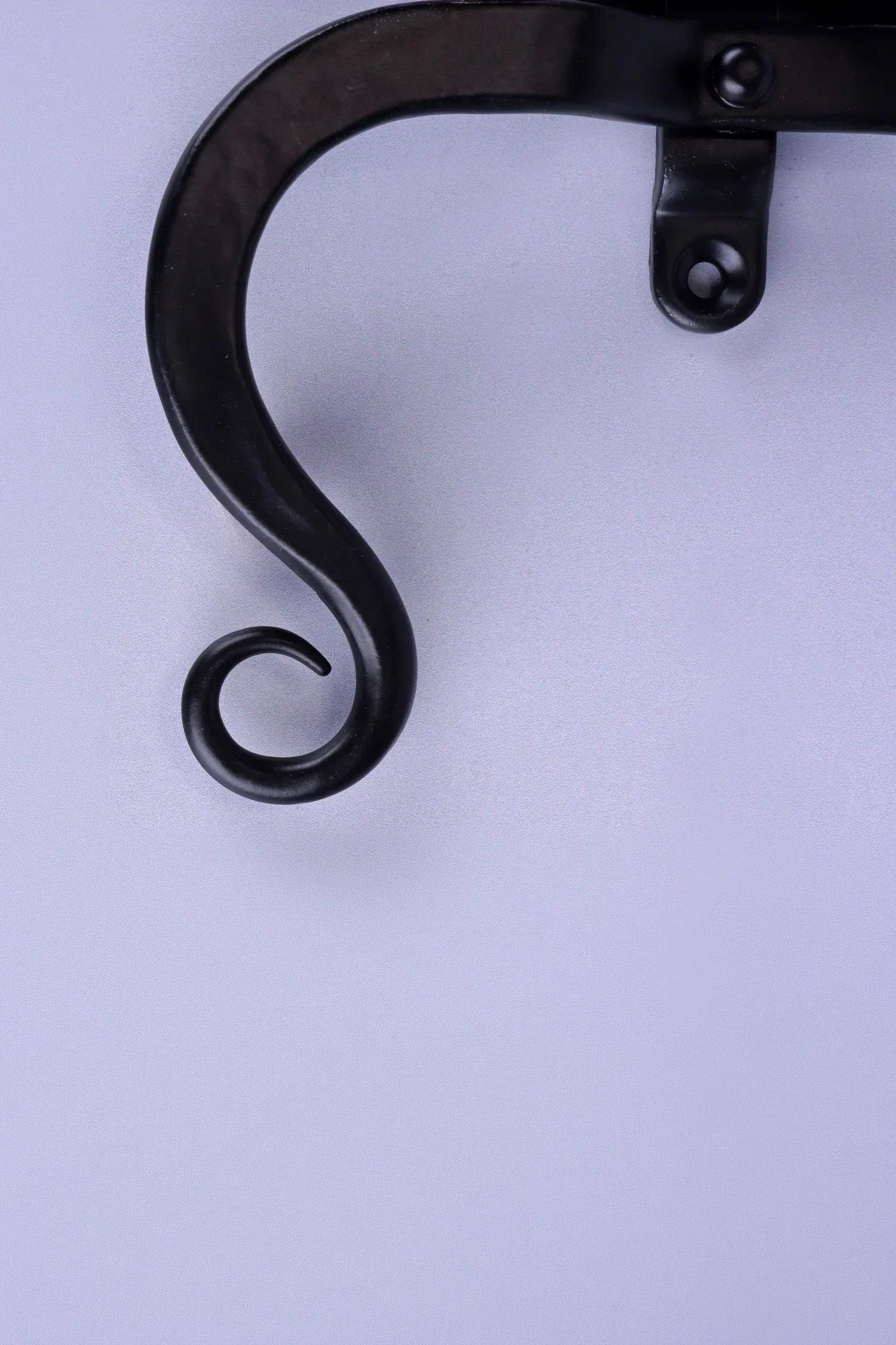 Hand-Forged Monkey Tail Window Fastener, Black — close-up view, G Decor