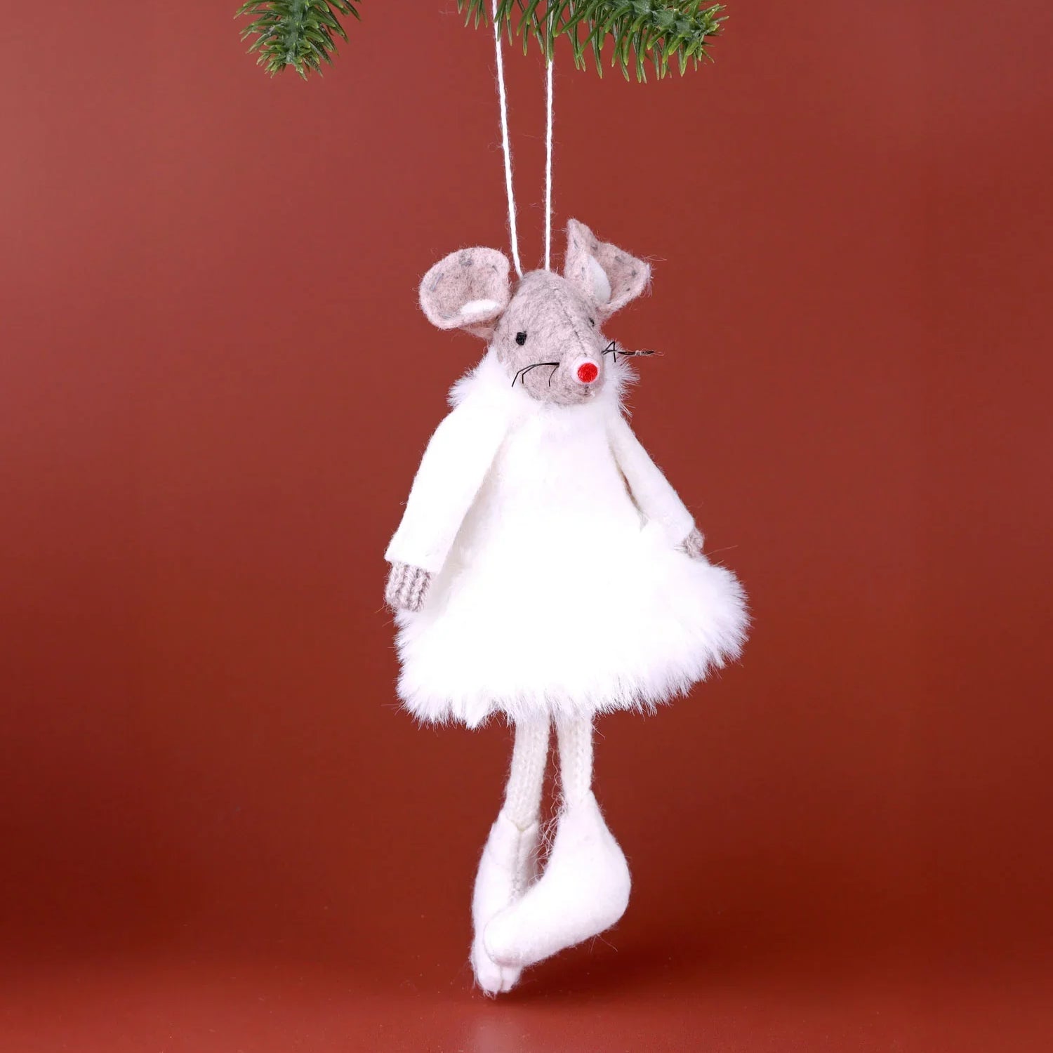 All Fashion Mice Besties Hanging Christmas Ornaments Fluffy Outfit Felt Decorations
