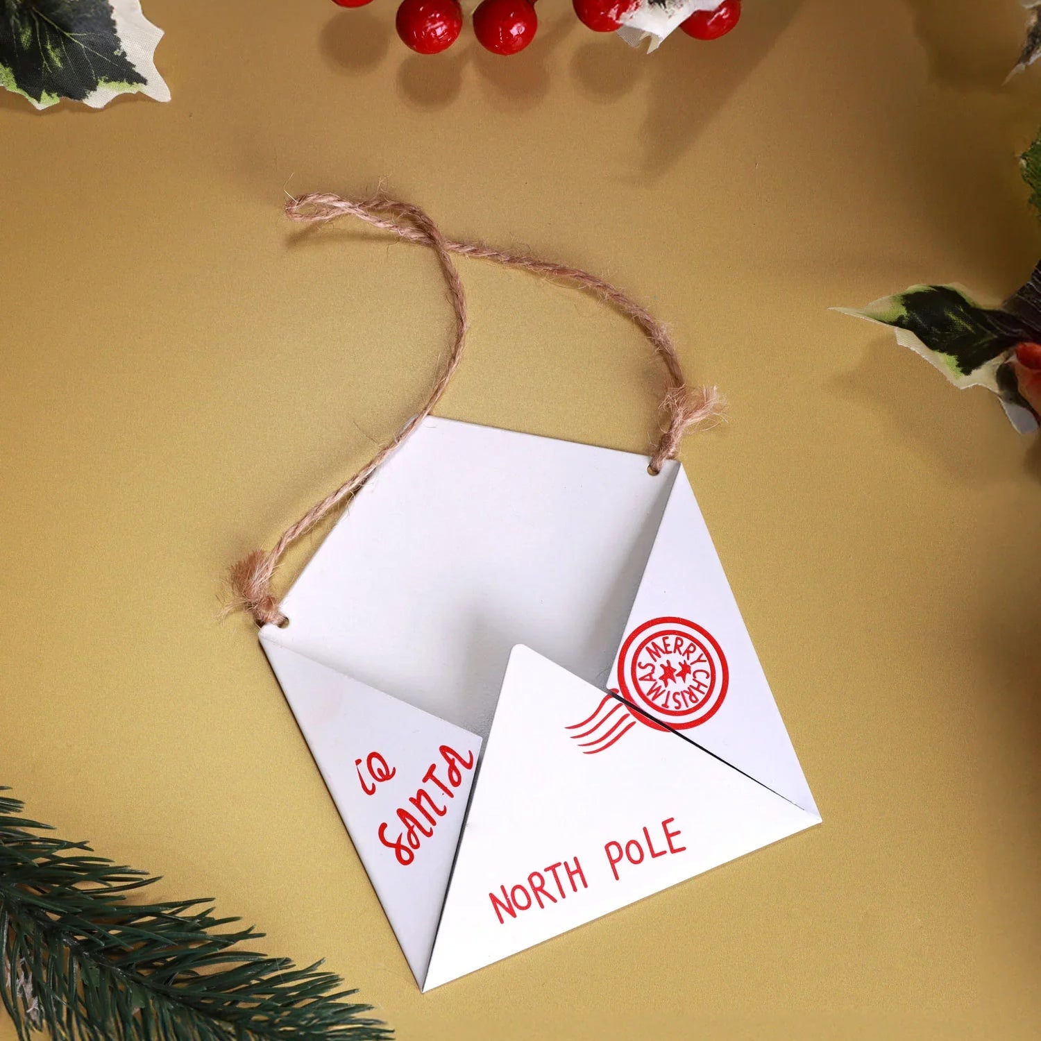 Magical Santa Letter Envelope Christmas Tree Hanging Decoration for Secret Notes, Gift Cards & Christmas Morning Surprises