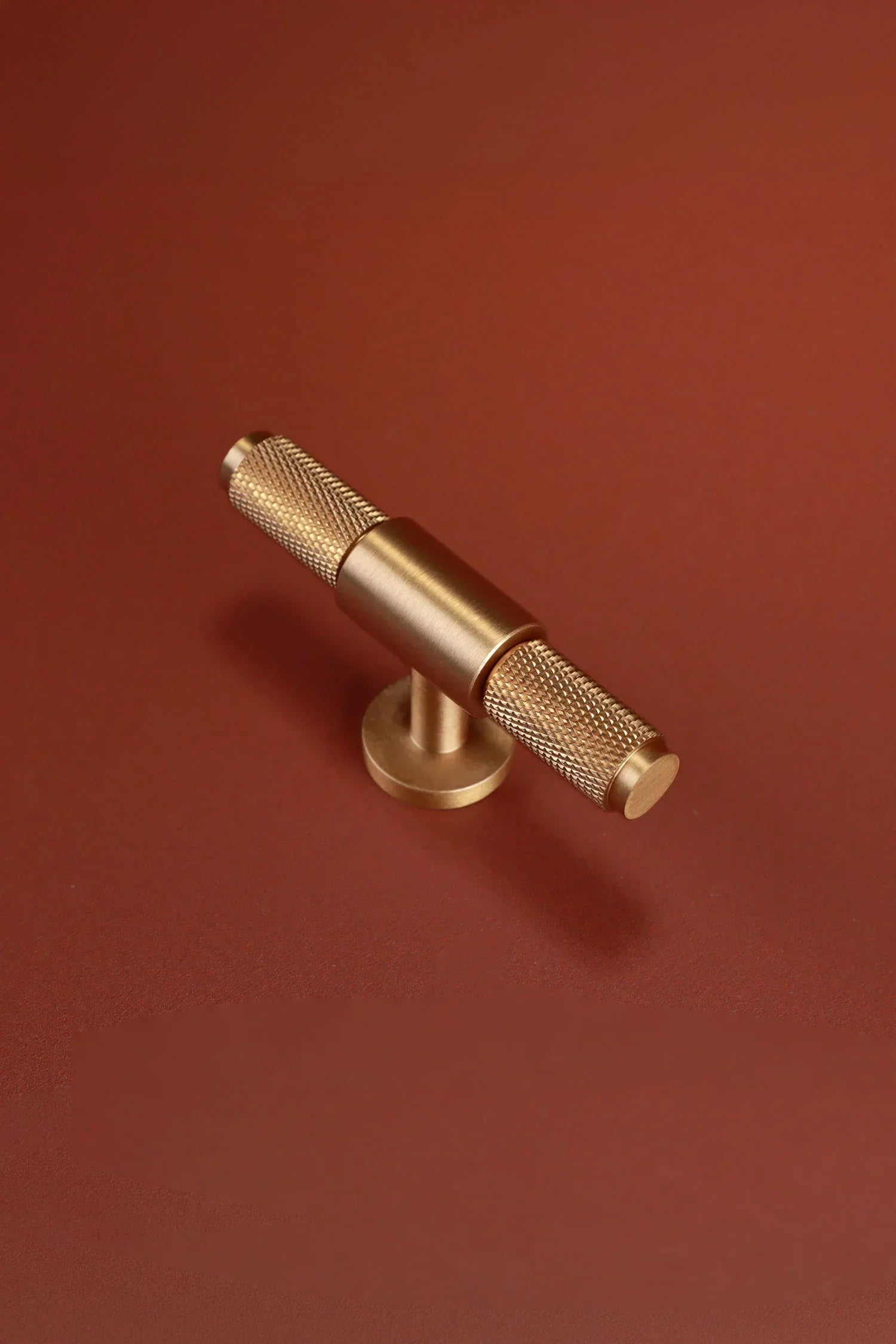 Chelsea Diamond-Knurled Bar Pull, Satin Brass — view 6, G Decor