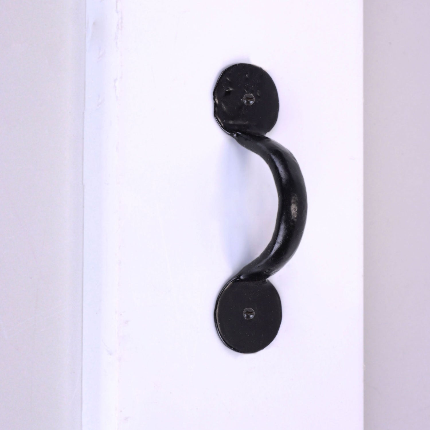 4", 6" or 8" Hand Forged Coinbase Iron Pull Handle Traditional Black Finish