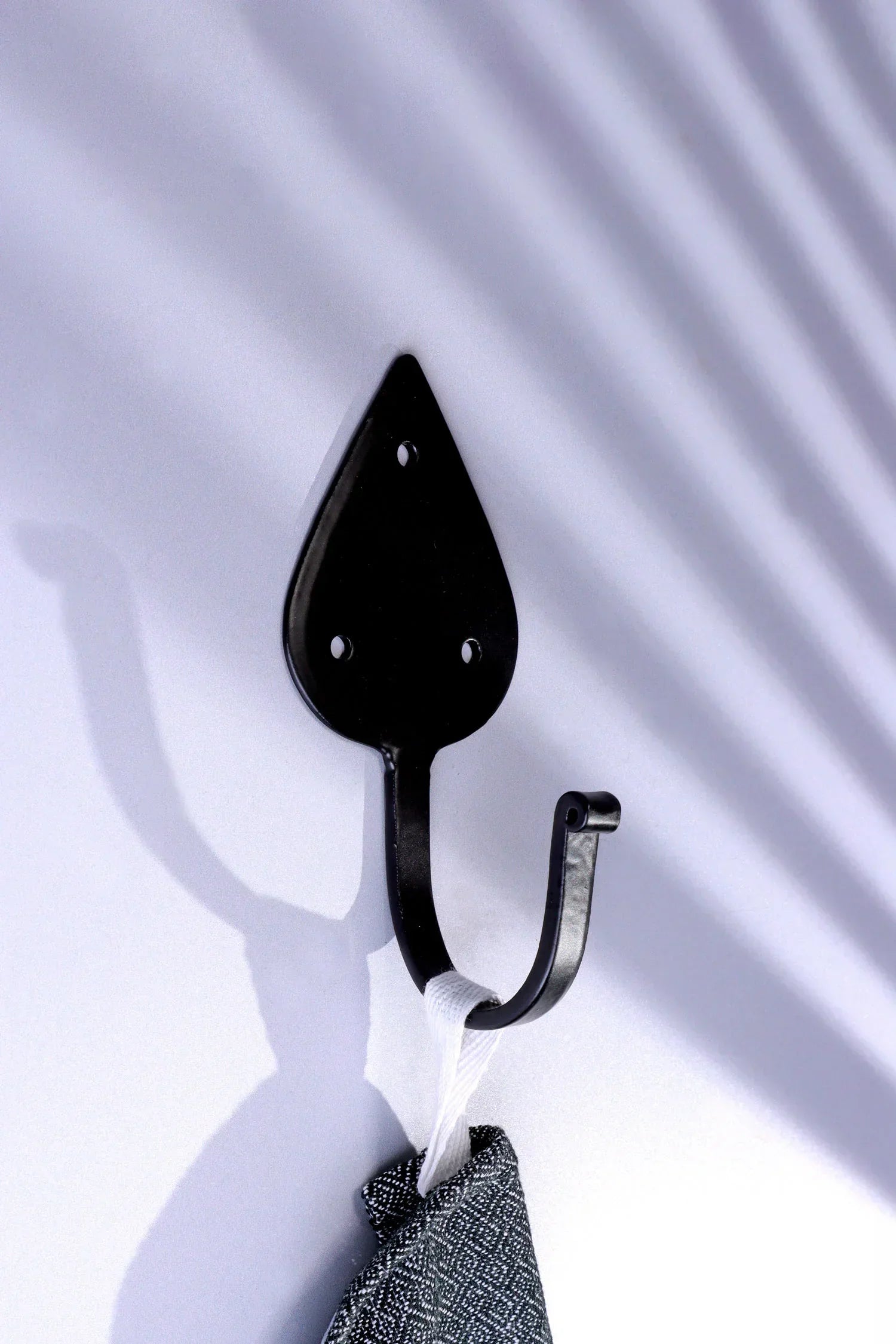 Traditional Teardrop Forged Wall Coat Hook — lifestyle view, G Decor
