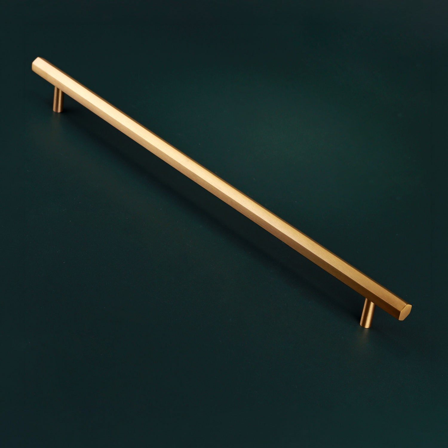 Belgravia Solid Brass Hexagonal Architectural Bar Pull Handle In Satin Brass Finish