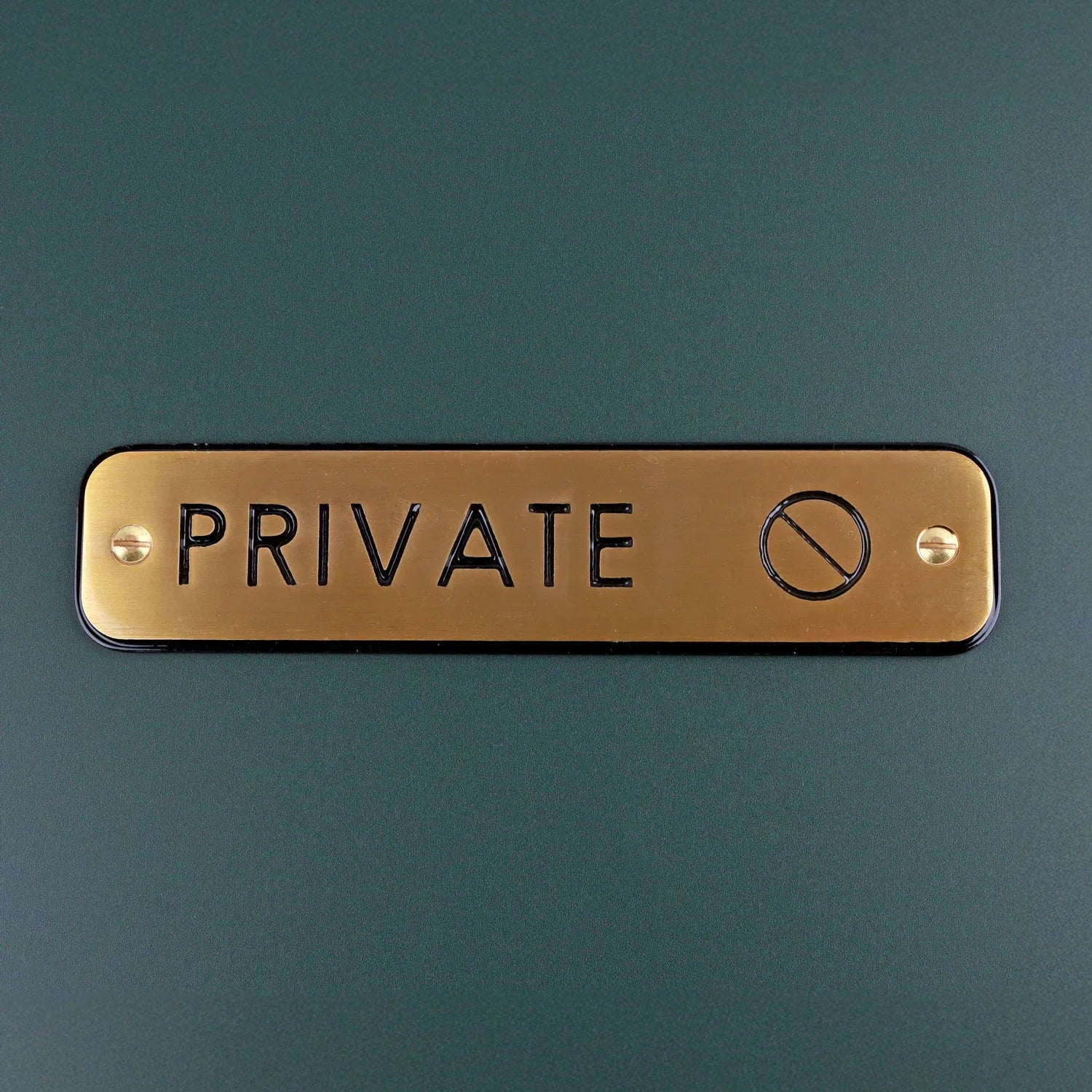 Premium Lacquered Satin Brass Door Sign Engraved Restroom, Toilets or Private Plaque for Indoor or Outdoor Display
