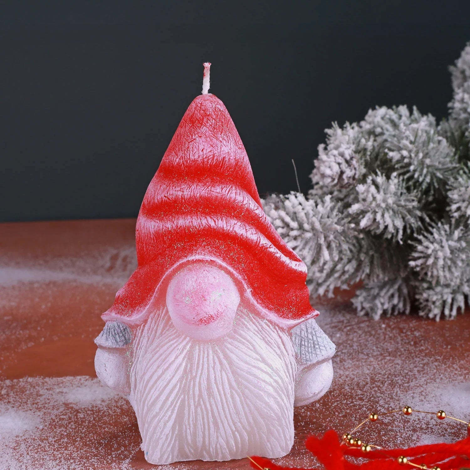 Norwegian Gnome Hand-Finished Sculpted Candle Garden Guardian & Forest Wax Figure