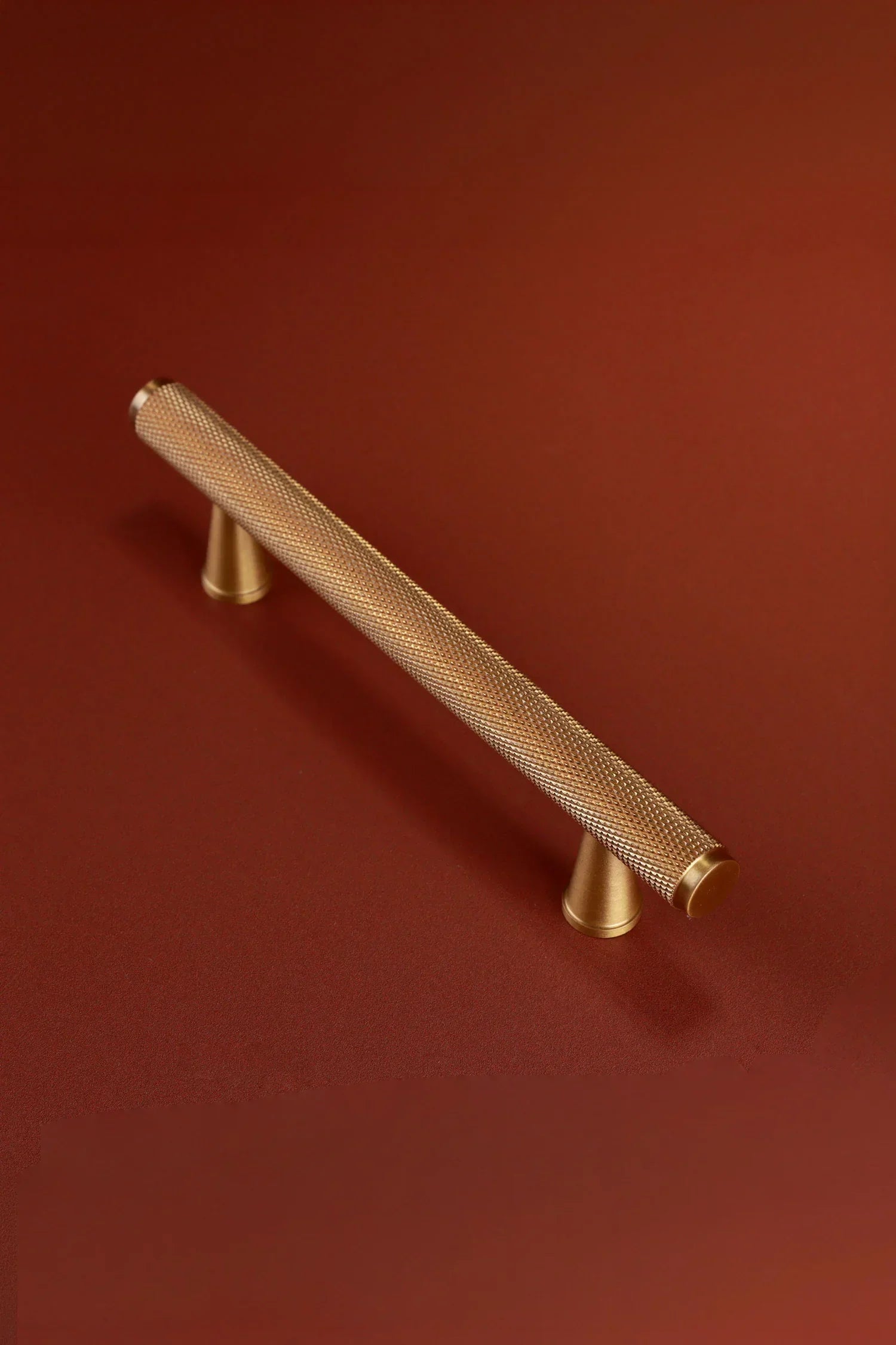 Chelsea Diamond-Knurled Bar Pull, Satin Brass — view 7, G Decor