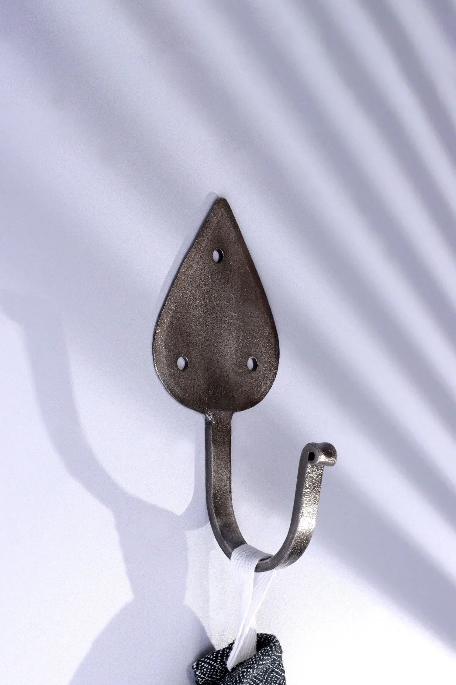 Traditional Teardrop Forged Wall Coat Hook — close-up view, G Decor
