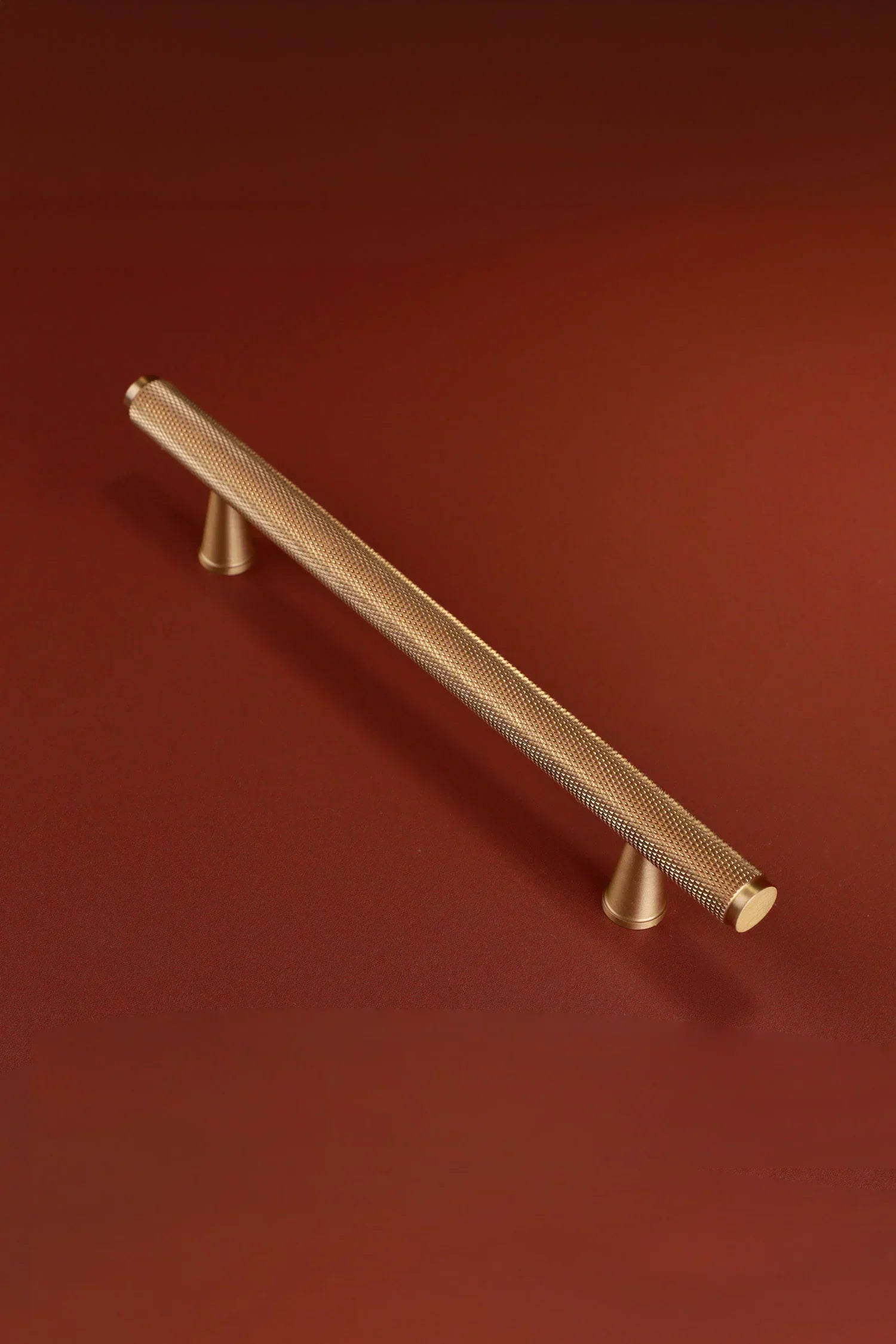 Chelsea Diamond-Knurled Bar Pull, Satin Brass — view 8, G Decor